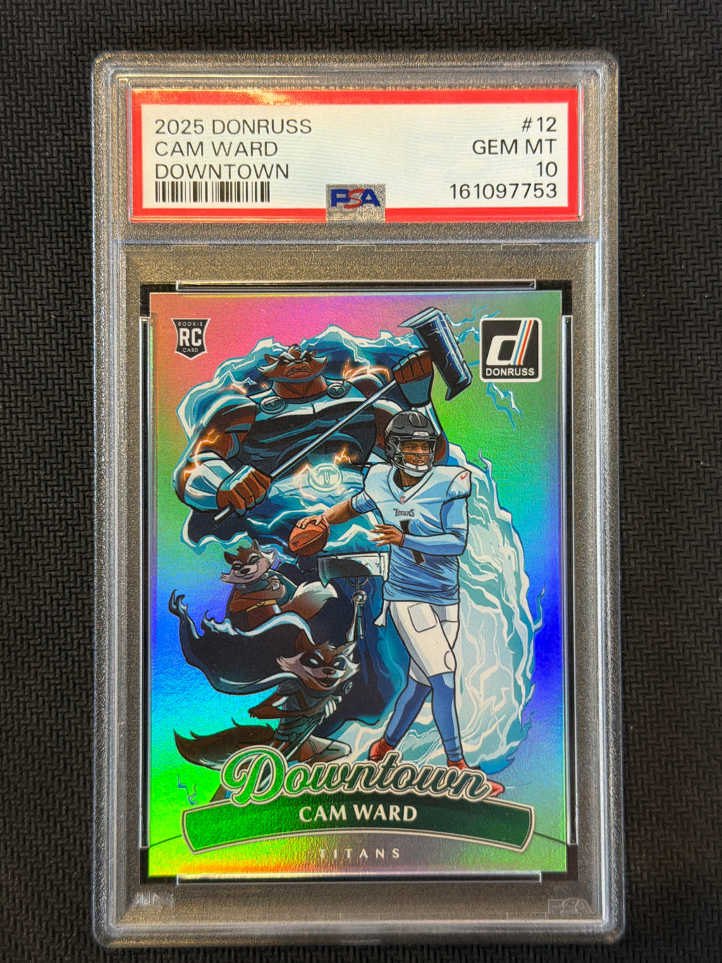 2025 Donruss Cam Ward Downtown Rookie PSA 10 Titans 753