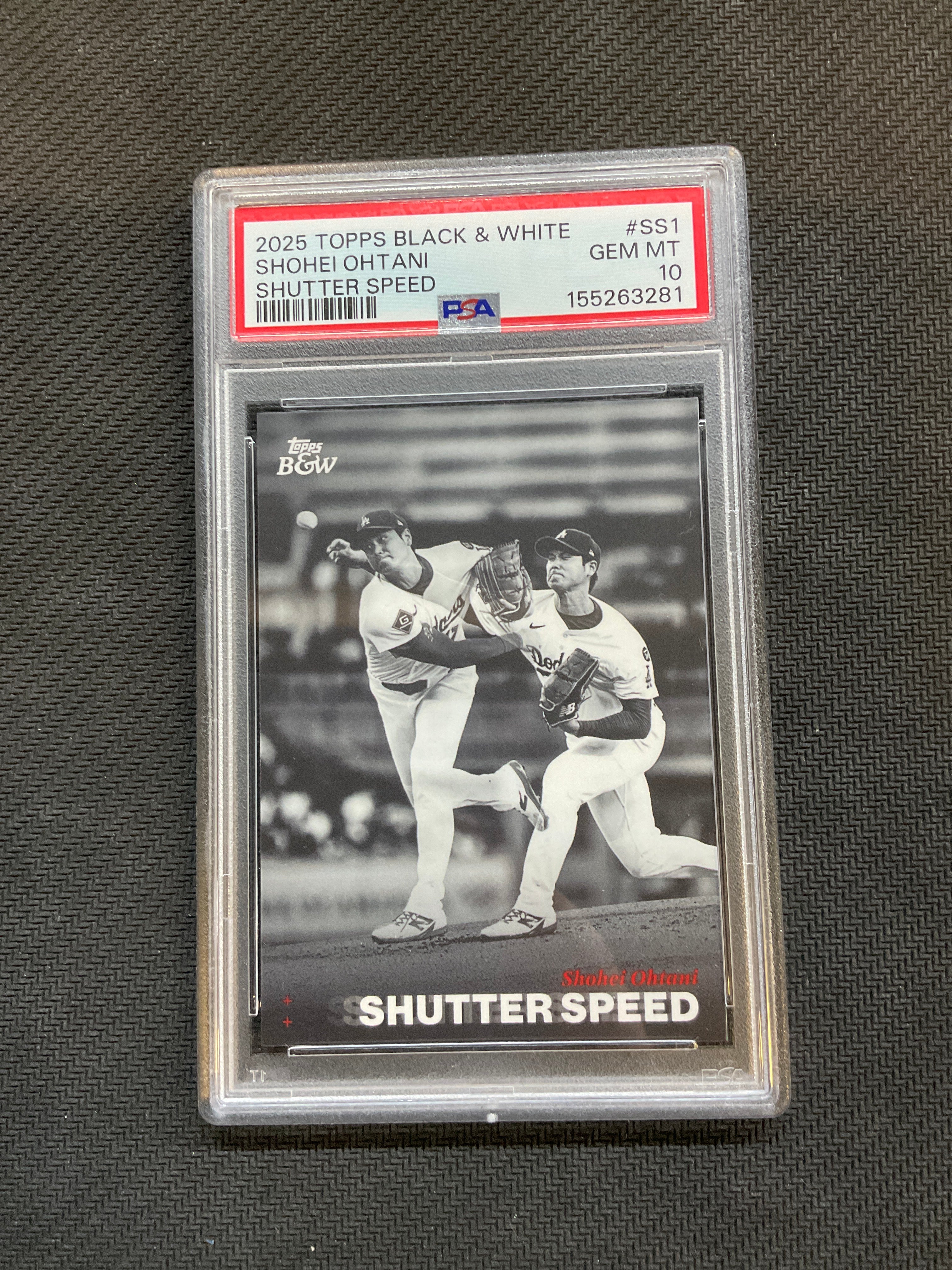 2025 Topps Black & White Shohei Ohtani Shutter Speed PSA 10 Dodgers
