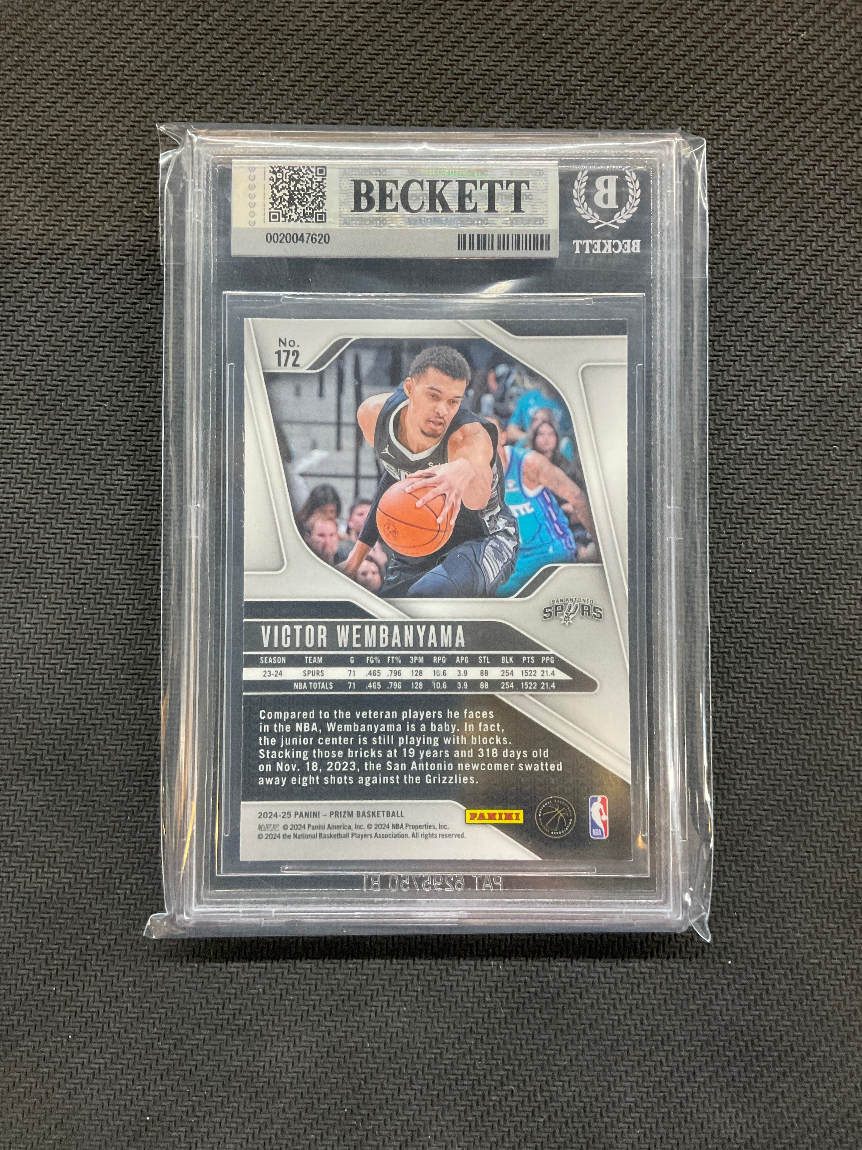 2024-25 Panini Prizm Victor Wembanyama BGS 8