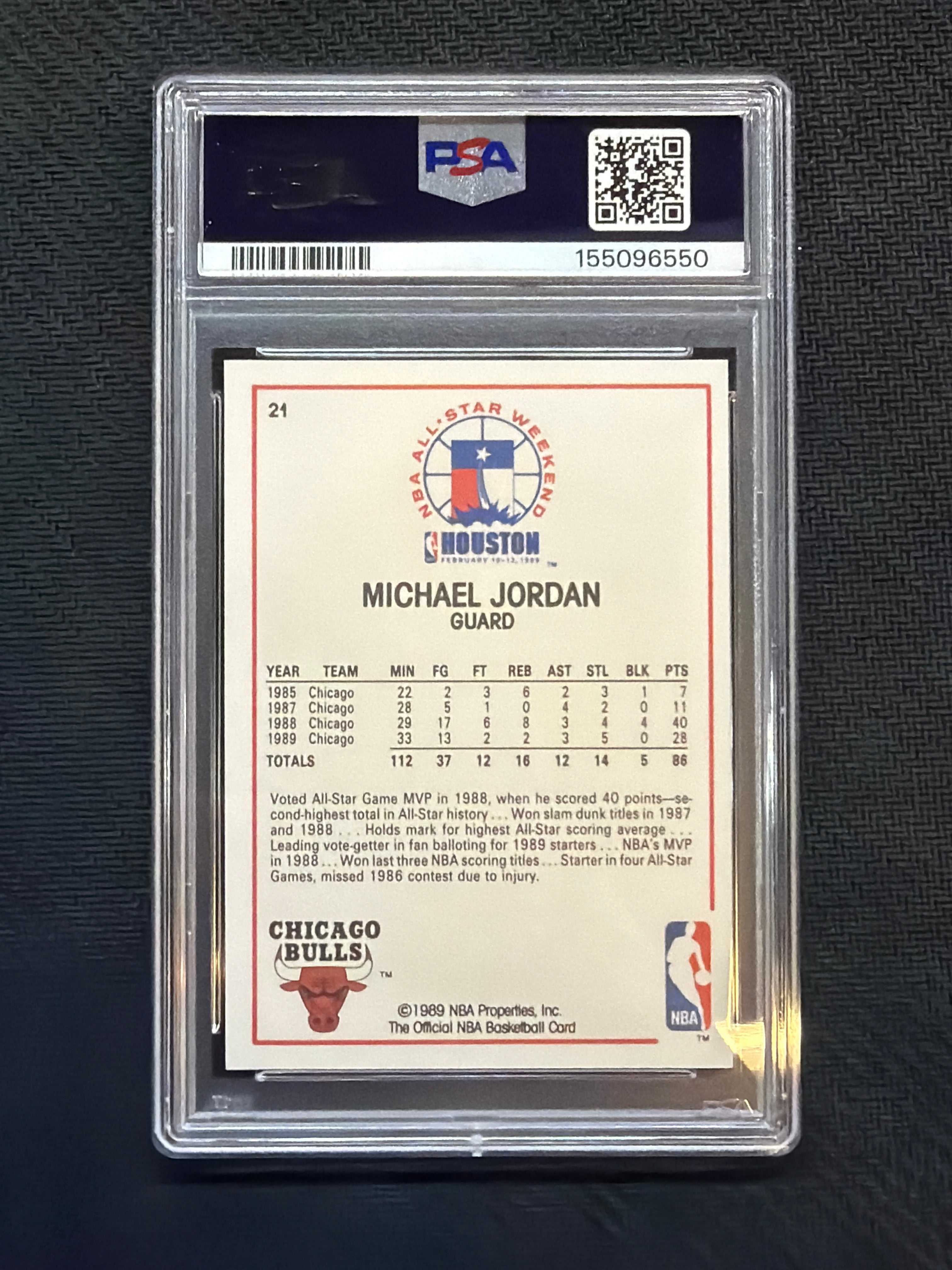 1989 Hoops Micheal Jordan #21 All-Star PSA 9 550