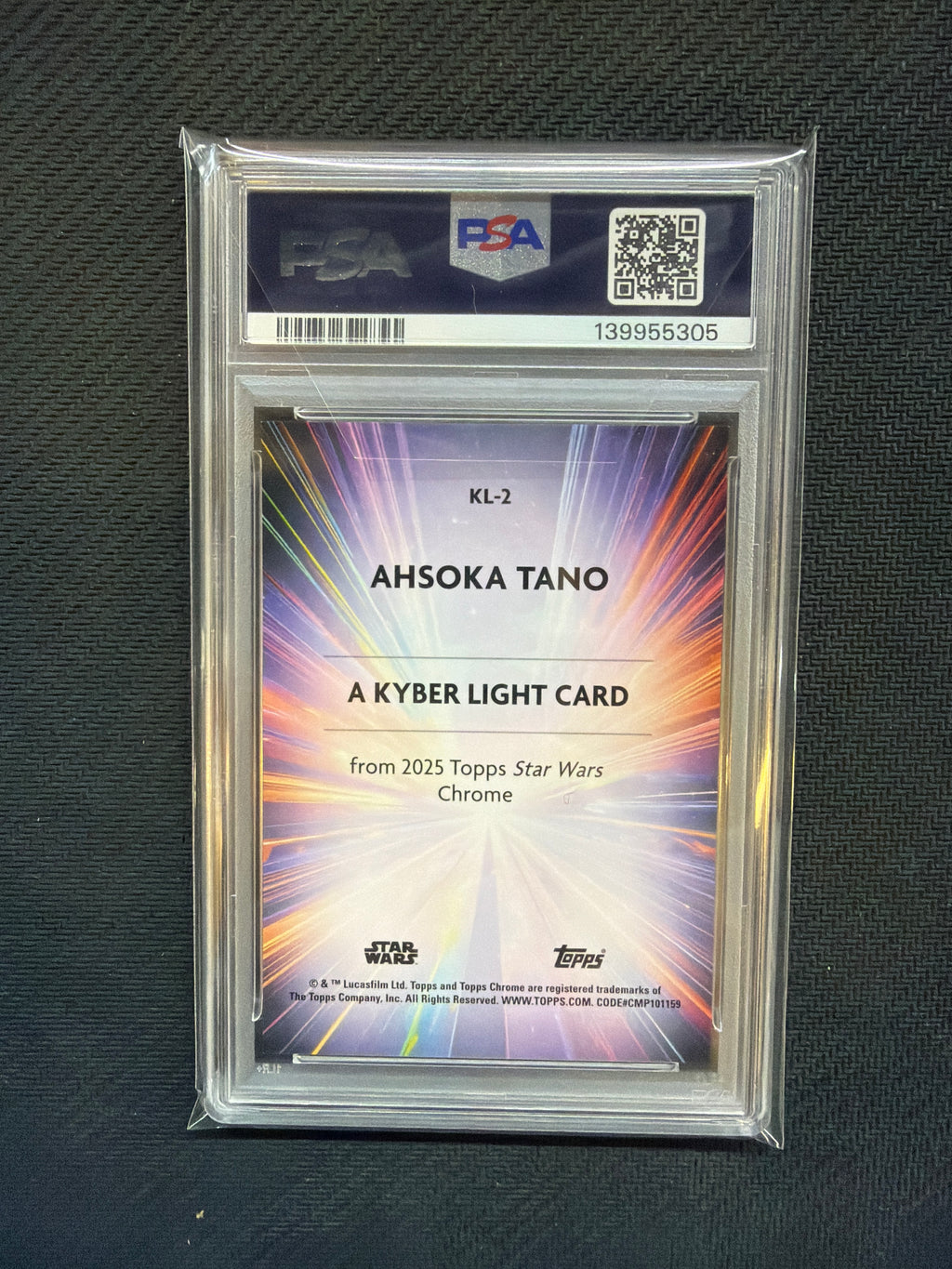 2025 Star Wars Chrome Ahsoka Tano Kyber Light PSA 10