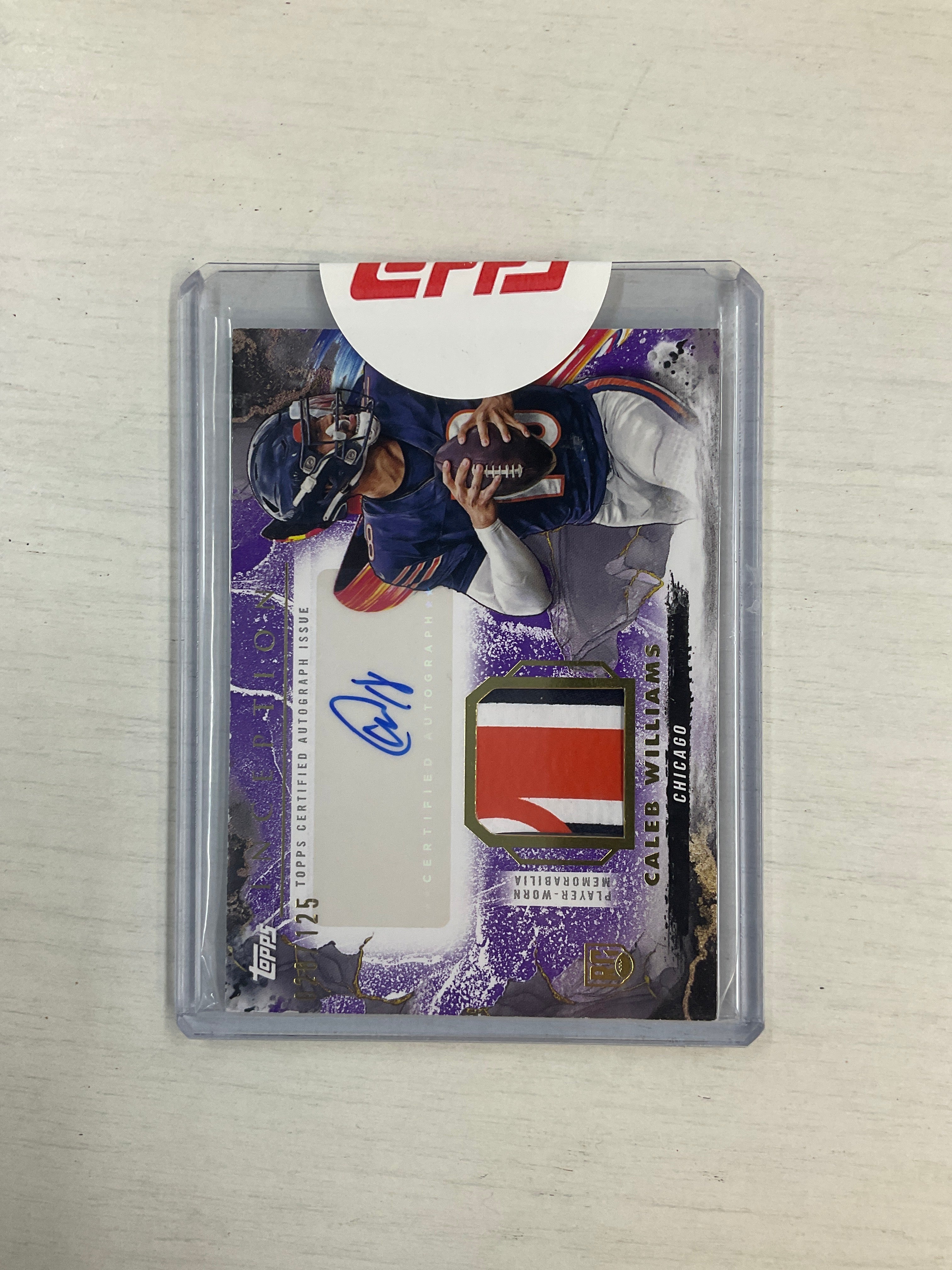 2024 Topps Inception Caleb Williams Patch Auto /125 Bears Single