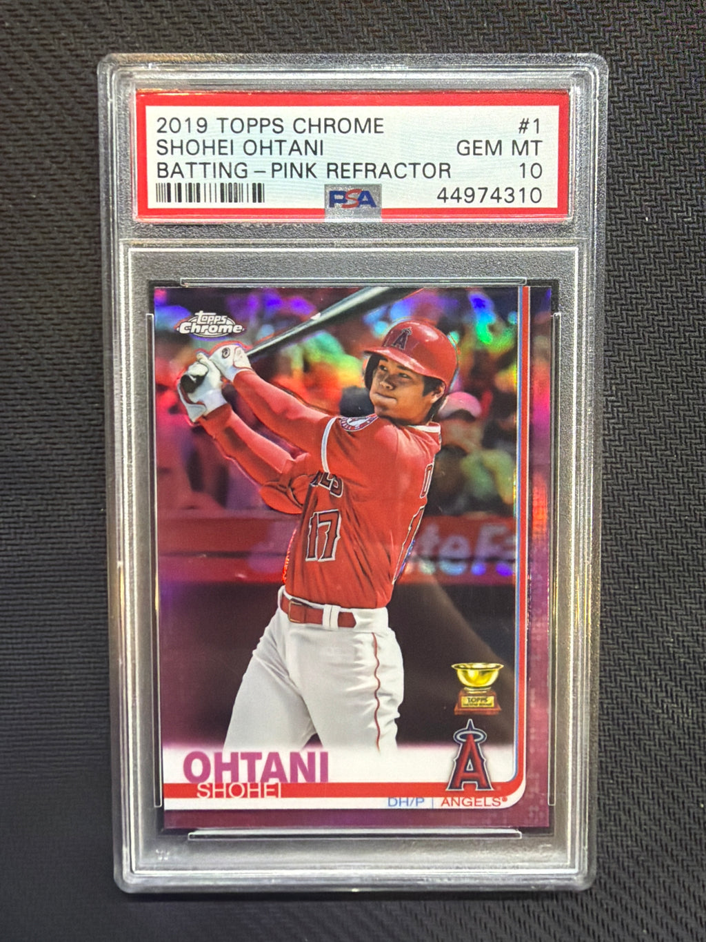 2019 Topps Chrome Shohei Ohtani Batting Pink PSA 10 310