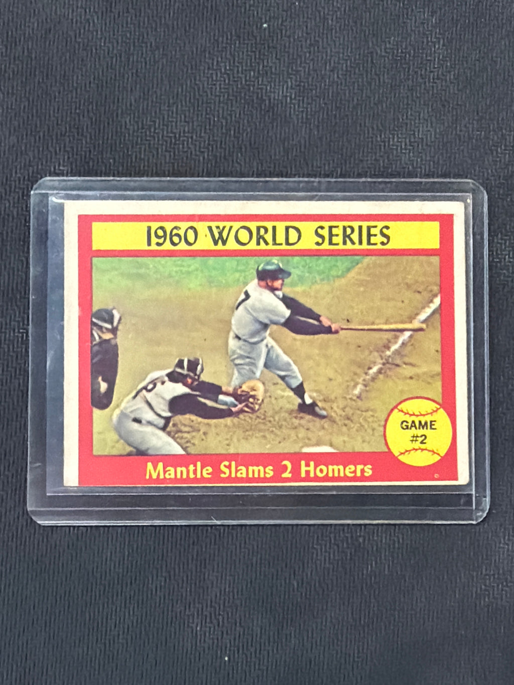 1961 Topps Mickey Mantle Game 2 World Series Yankess