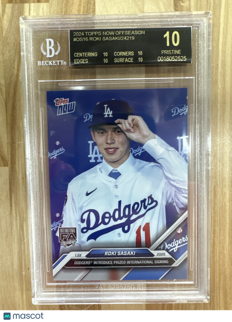 2024 Topps Now Roki Sasaki Rookie BGS 10 Black Label Dodgers