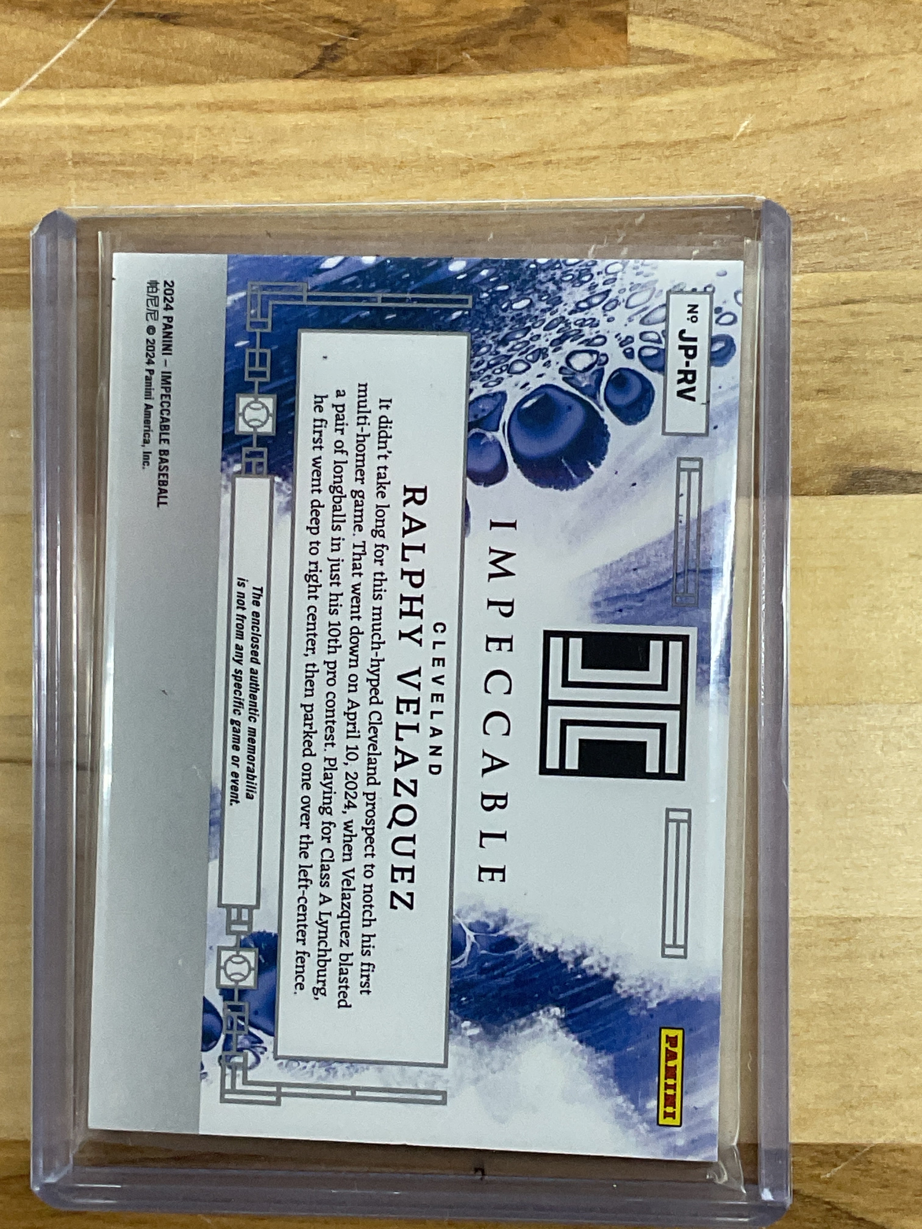 2024 Impeccable Ralphy Velazquez Batting Gloves Patch /5