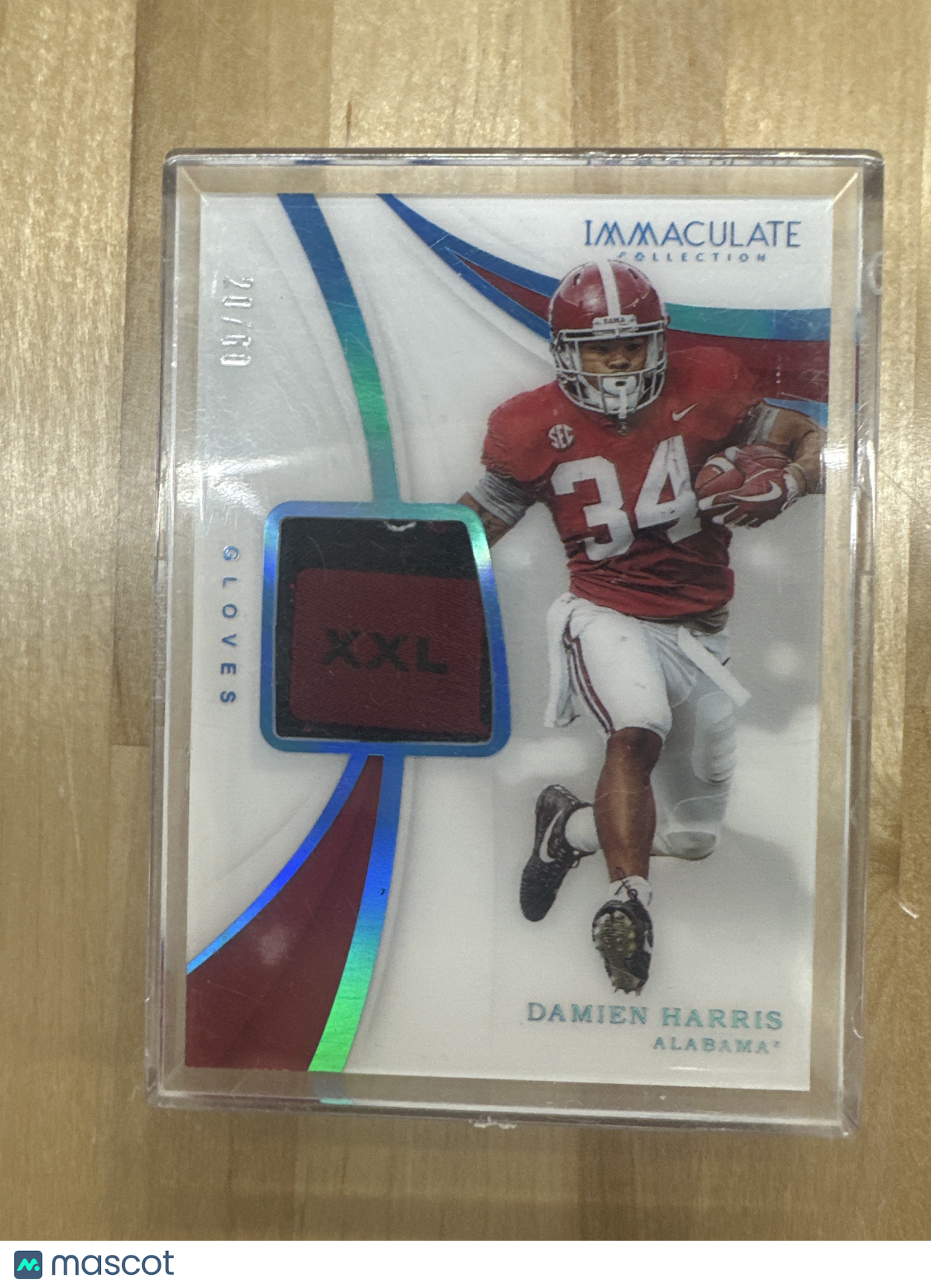 2019 Immaculate Collegiate Josh Jacobs Gloves Tag /60 Alabama