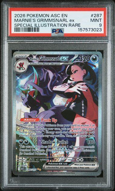 2026 Pokemon Ascended Heroes Marnie's Grimmsnarl ex 287 PSA 9