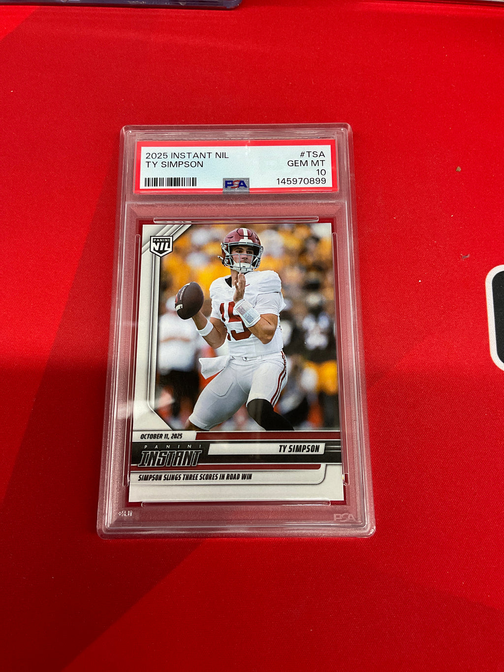 2025 Panini Instant NIL Ty Simpson Rookie PSA 10 Alabama 899