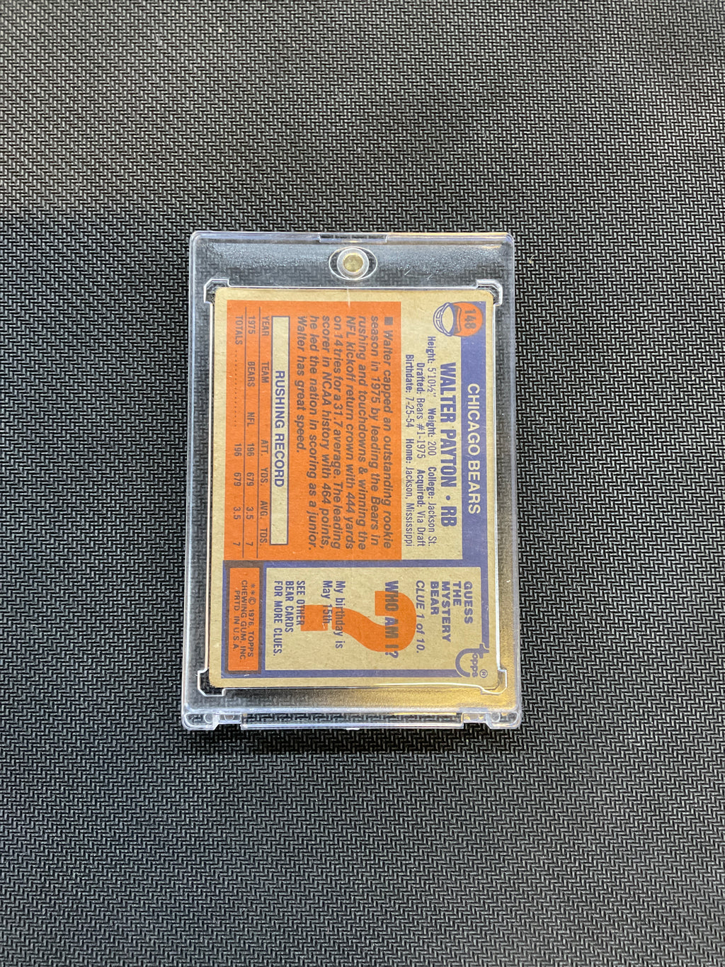 1976 Topps Walter Payton Rookie #148 Bears