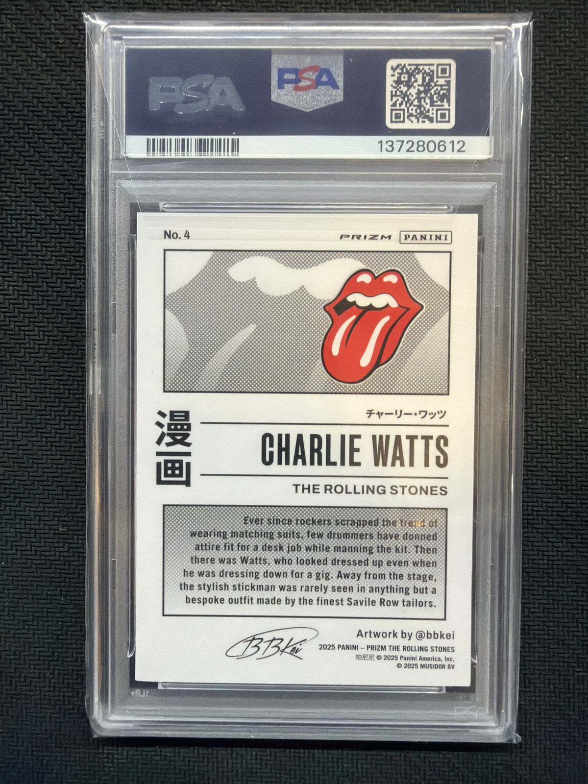 2025 Prizm Rolling Stones Charlie Watts Manga #4 PSA 9 612