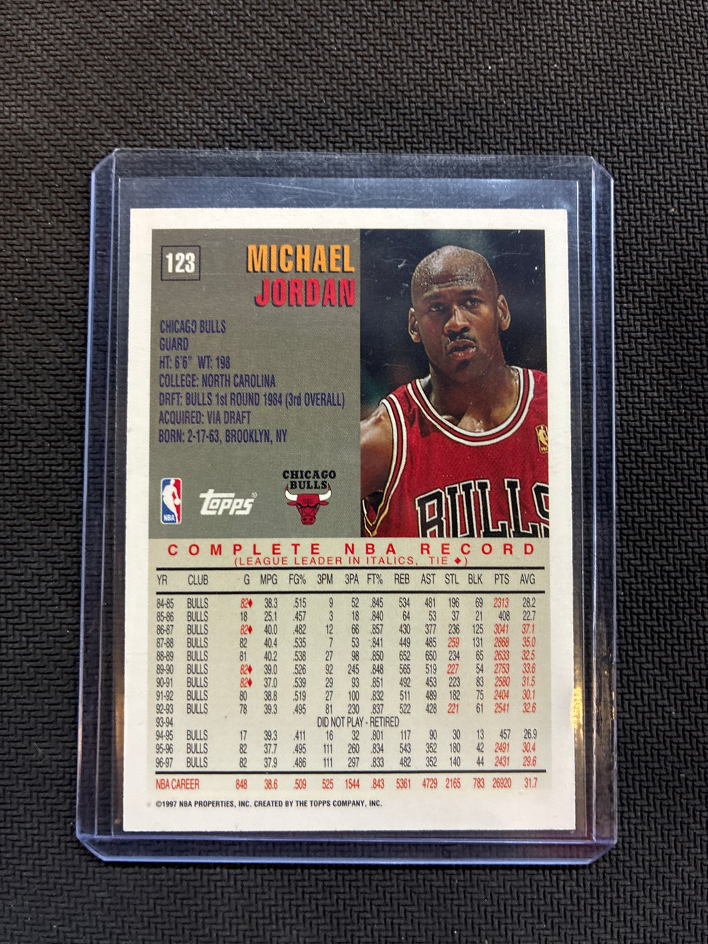 1997 Topps Michael Jordan Minted in Springfield #123 Bulls