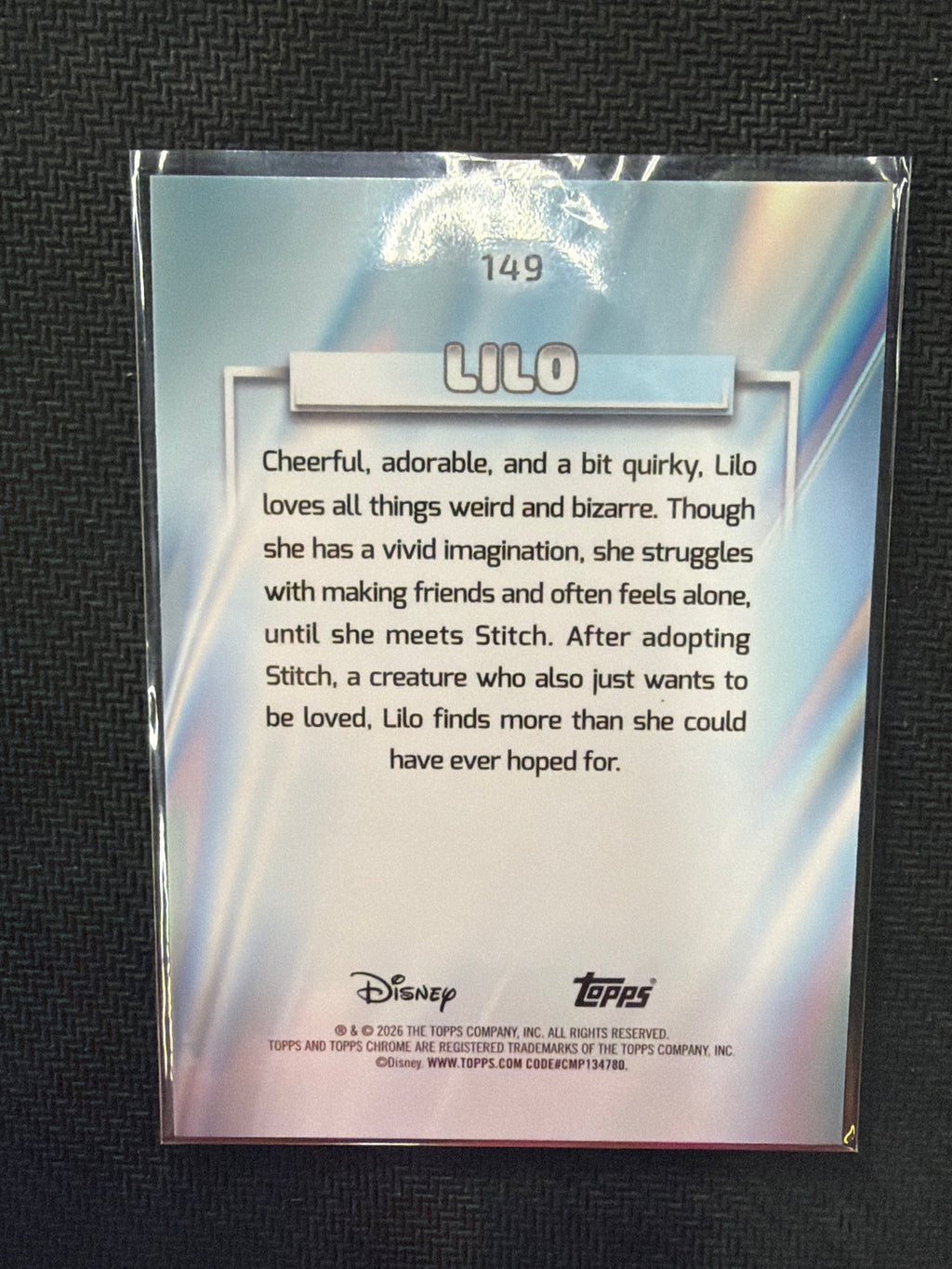 2026 Topps Chrome Disney Lilo #149 /199 Aqua