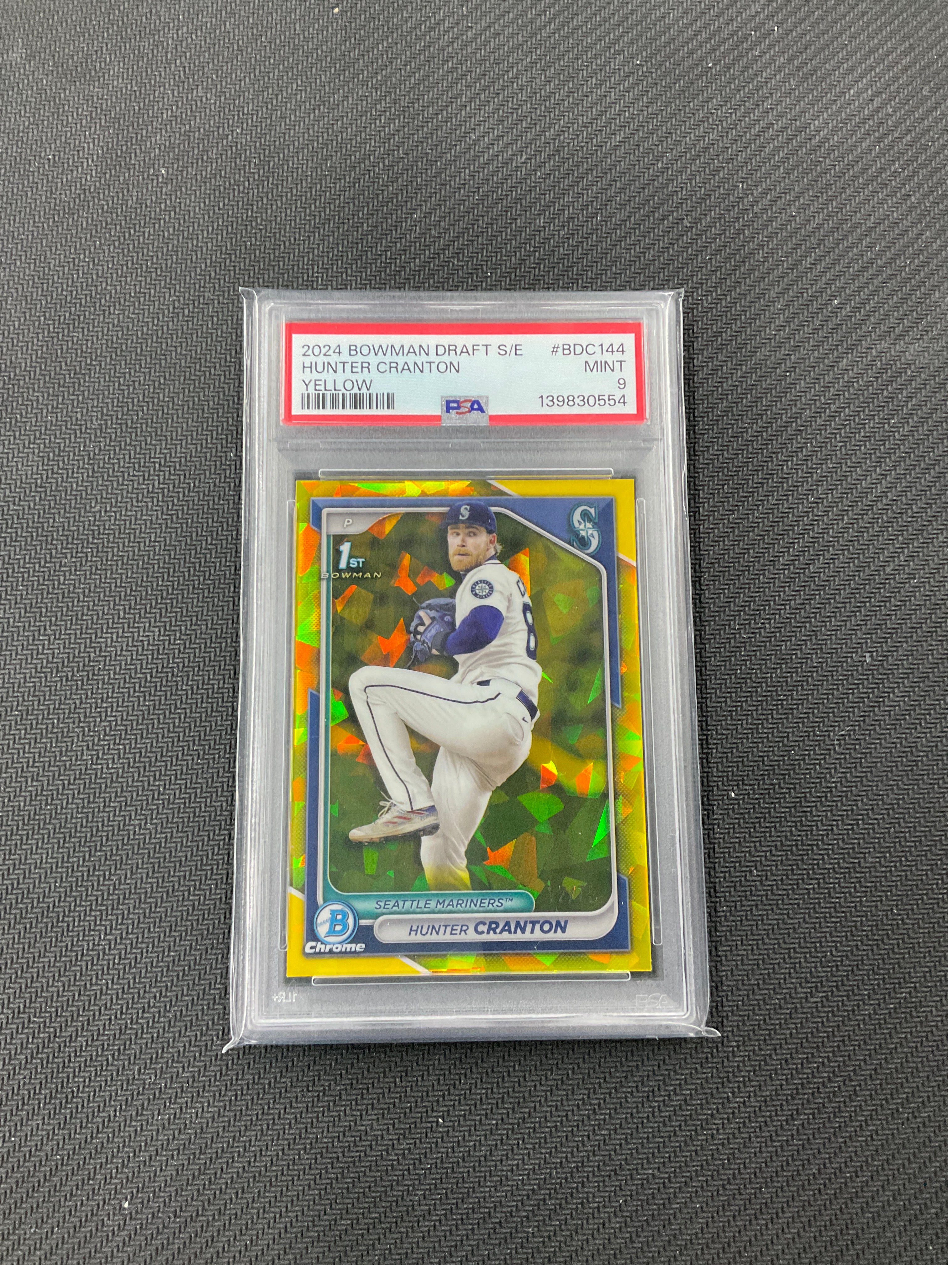 2024 Bowman Sapphire Hunter Cranton Yellow /75 PSA 9