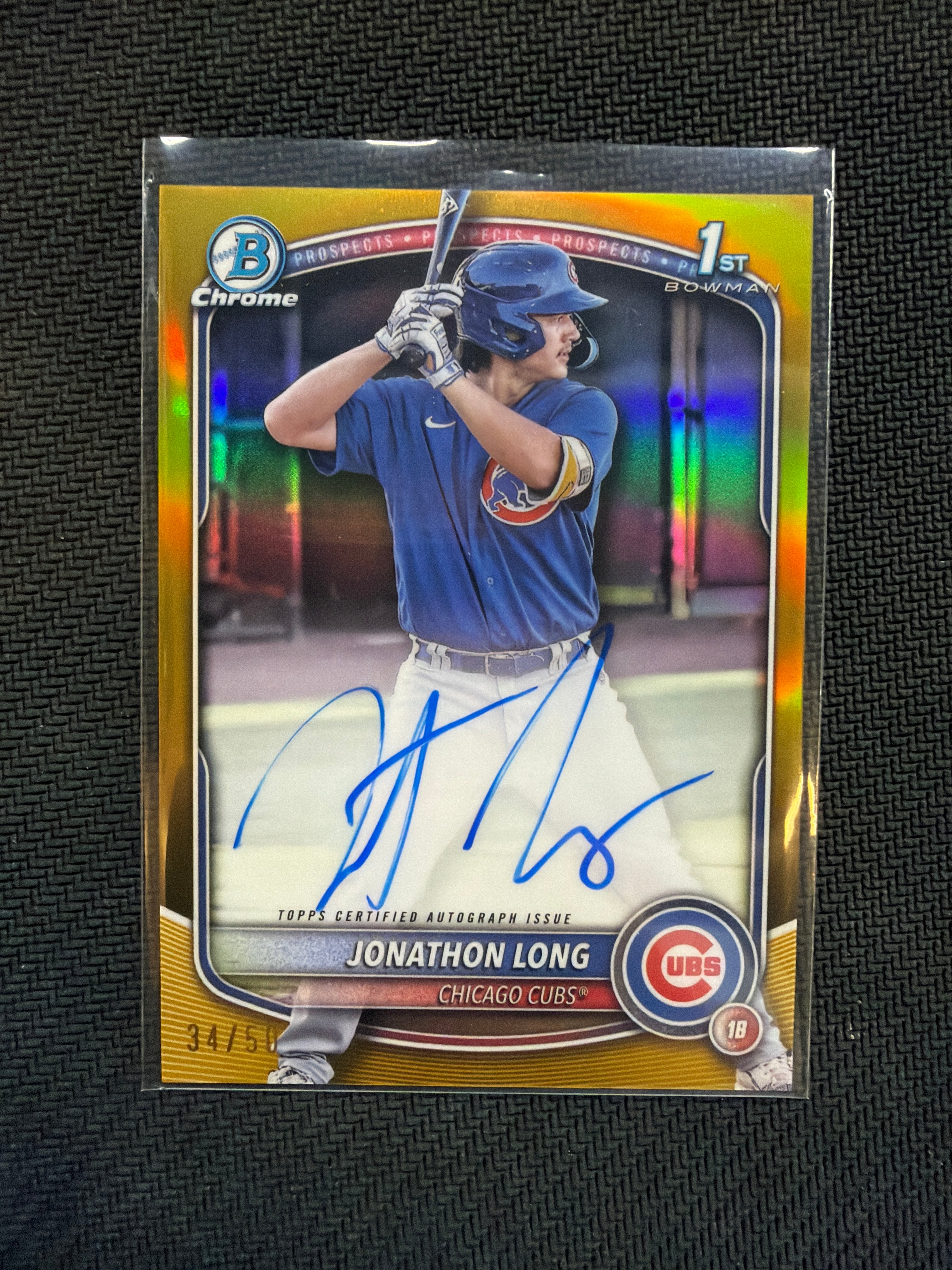 2025 Bowman Chrome Jonathon Long 1st Auto True Gold /50