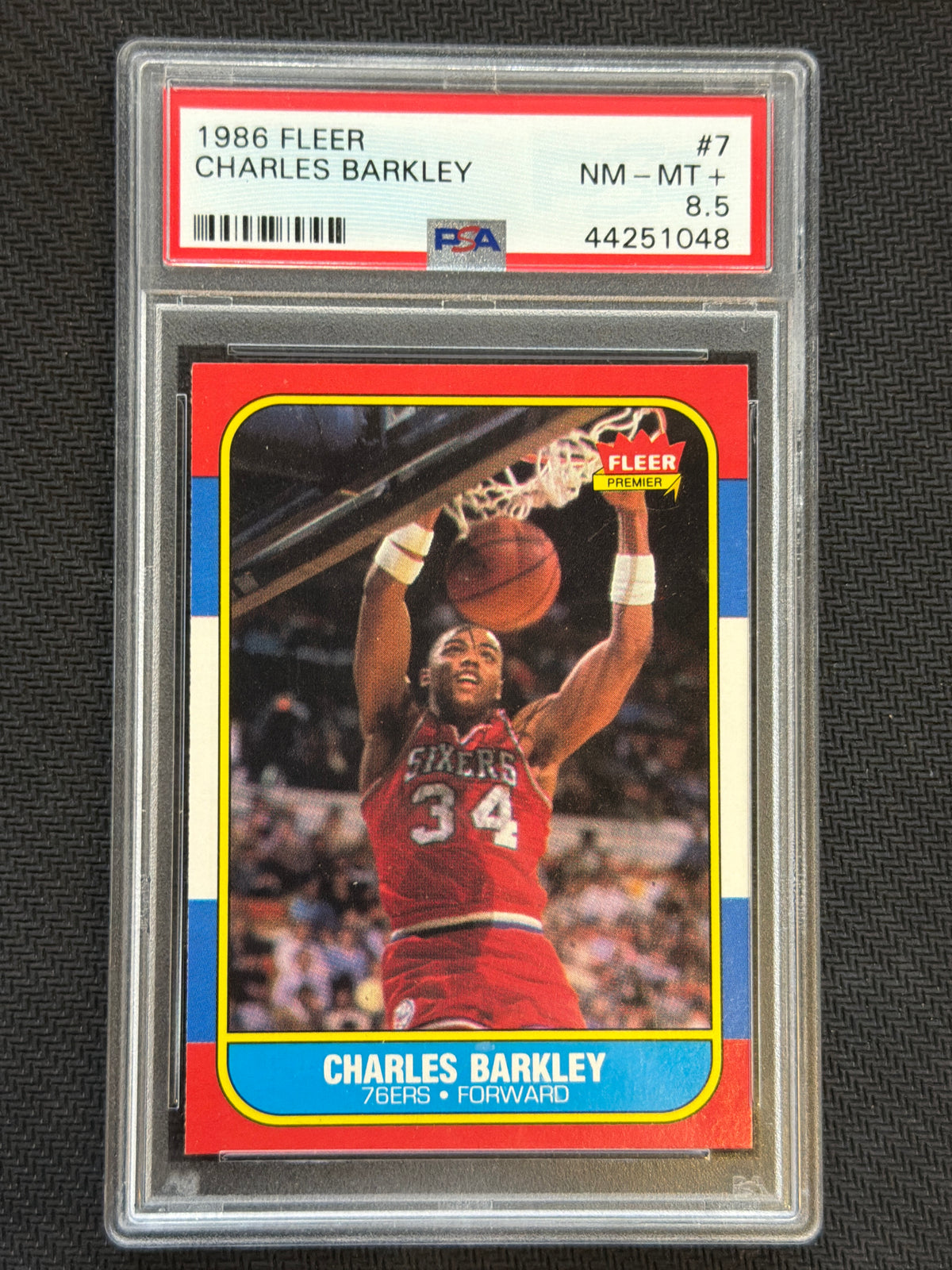 1986 Fleer Charles Barkley #7 Rookie PSA 8.5