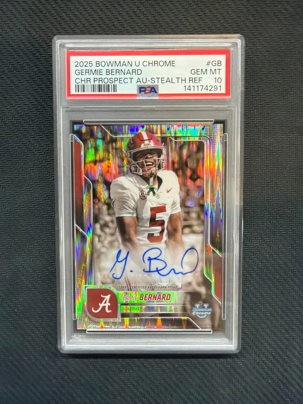 2025 Bowman U Chrome Germie Bernard Auto Stealth PSA 10 Alabama