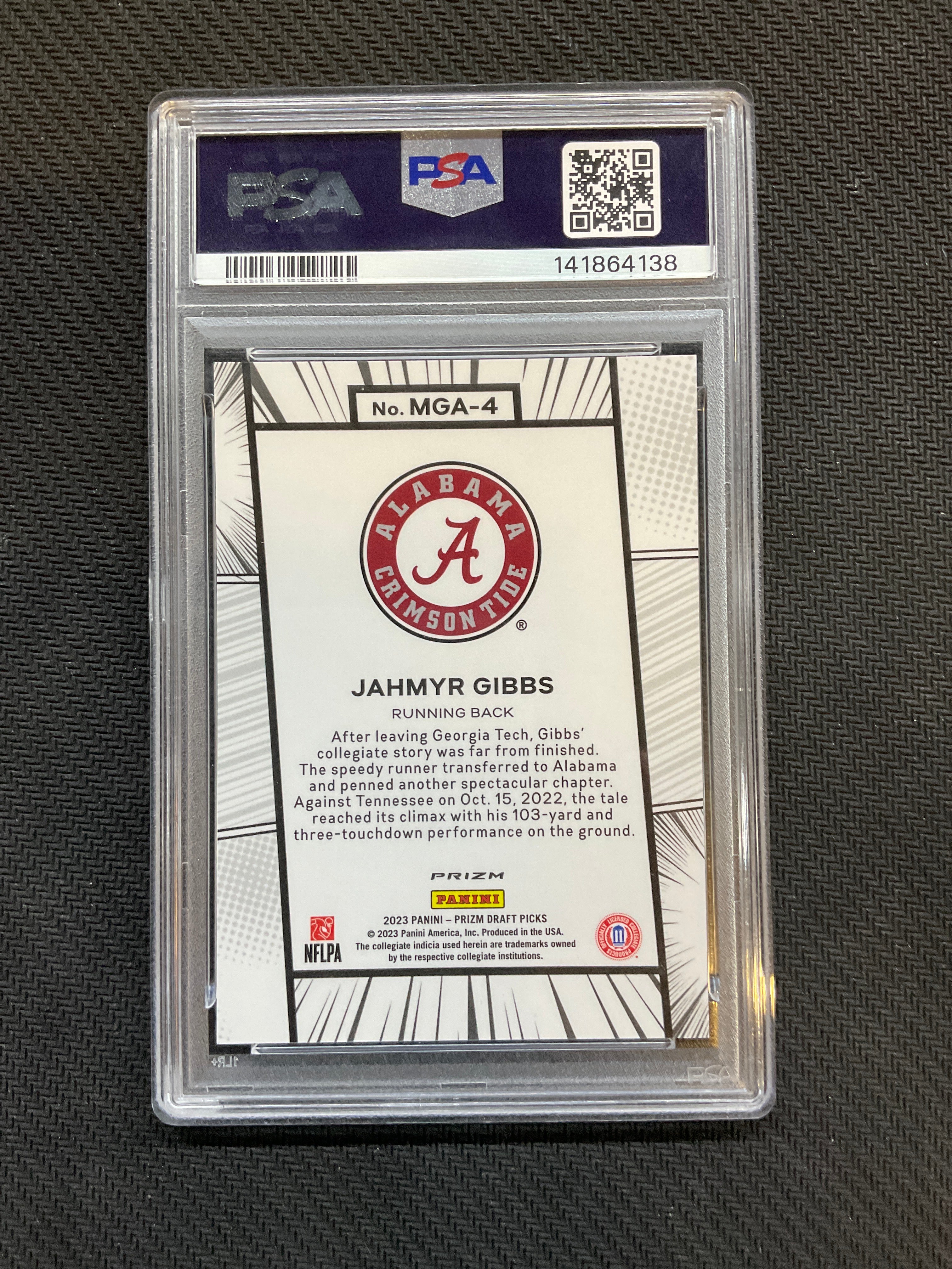 2023 Prizm Draft Picks Jahmyr Gibbs Rookie PSA 9 Alabama