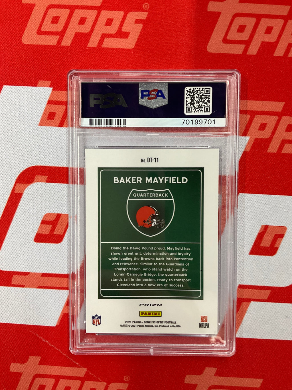 2021 Donruss Optic Baker Mayfield Downtown! PSA 9 Browns