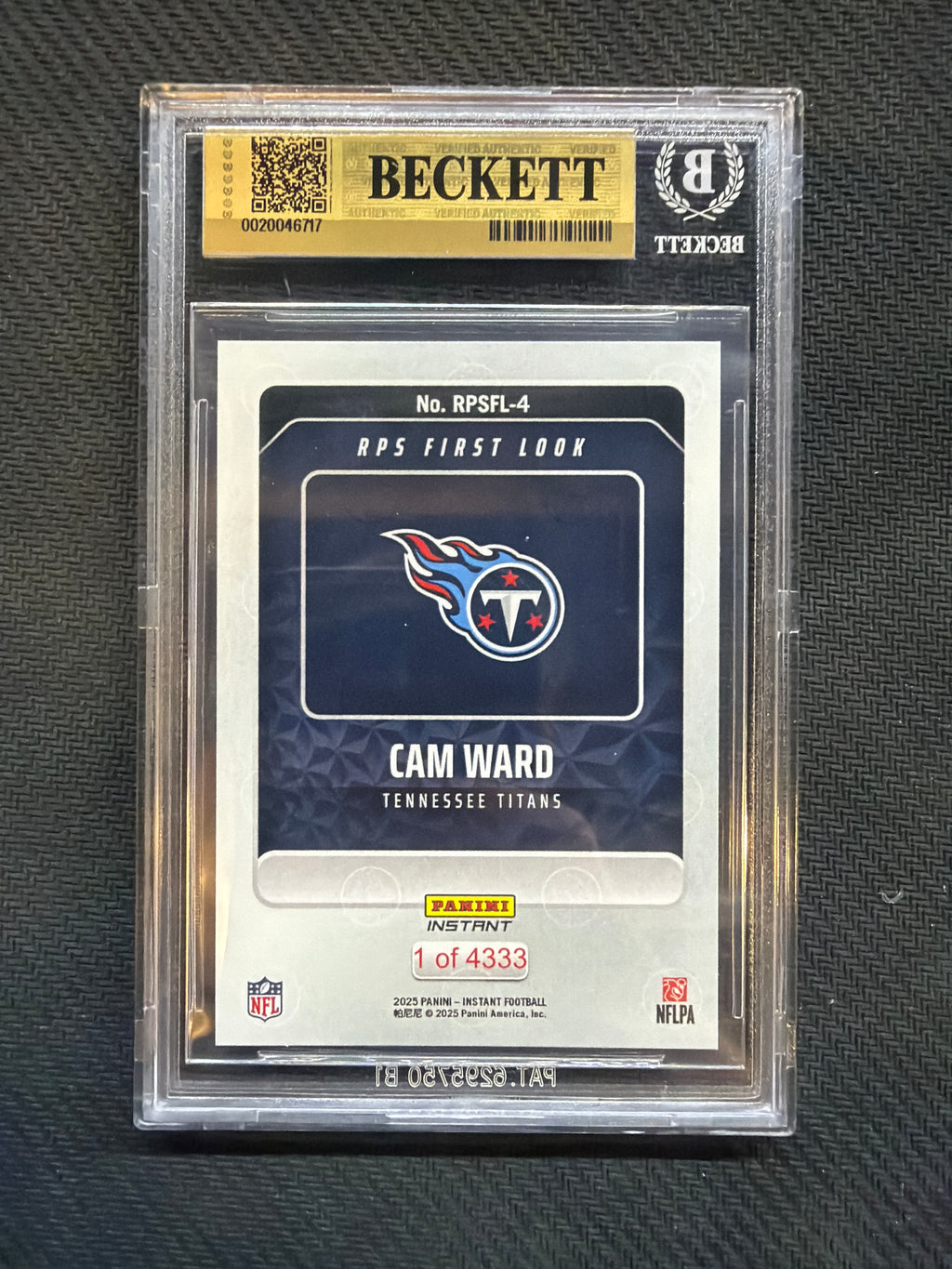 2025 Panini Instant Cam Ward Rookie BGS 9.5 Titans 717