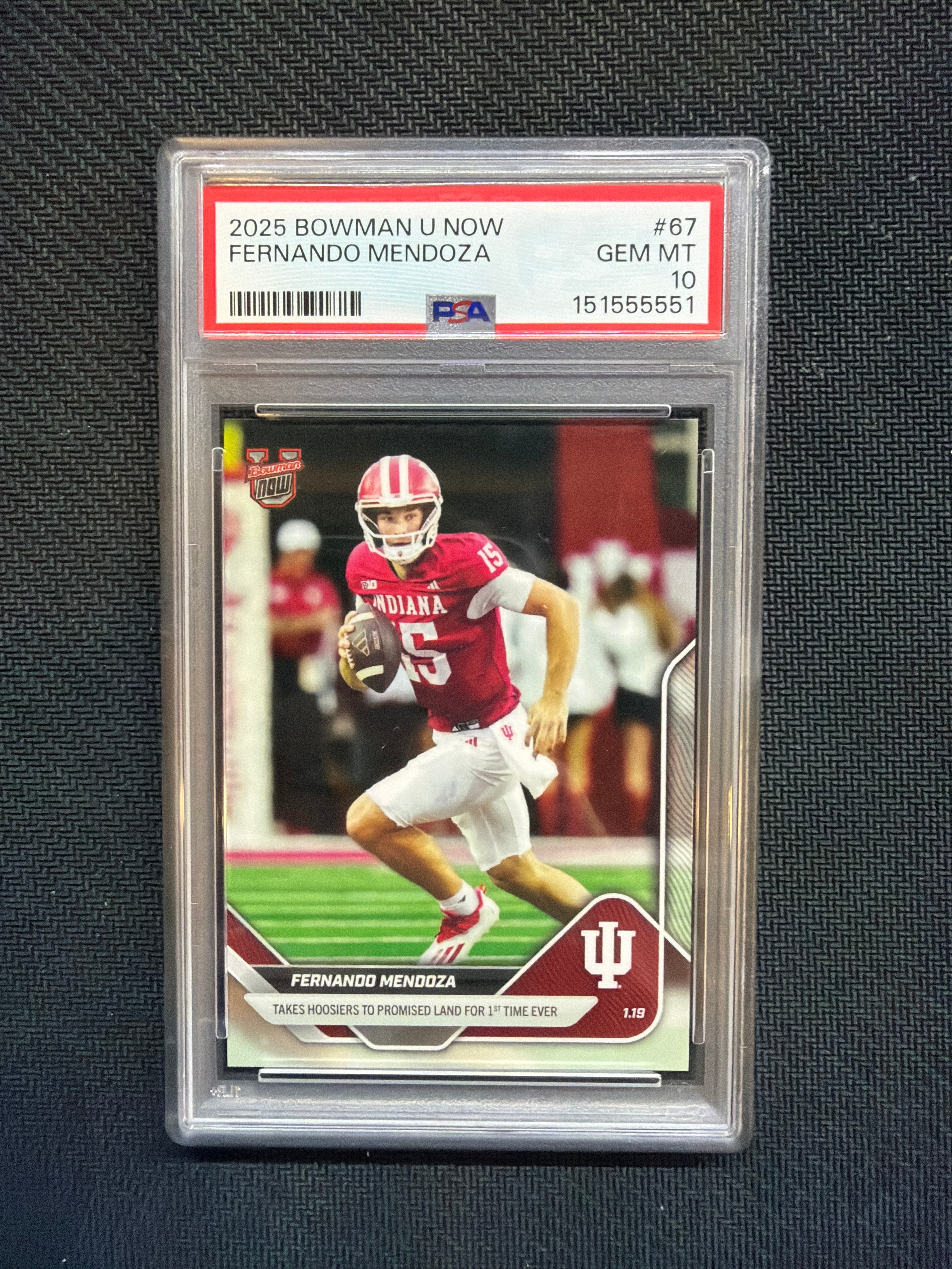 2025 Bowman U Now Fernando Mendoza Rookie #67 PSA 10 Indiana 551