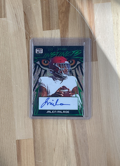 2023 Leaf Pro Set Jalen Milroe Green Auto /3