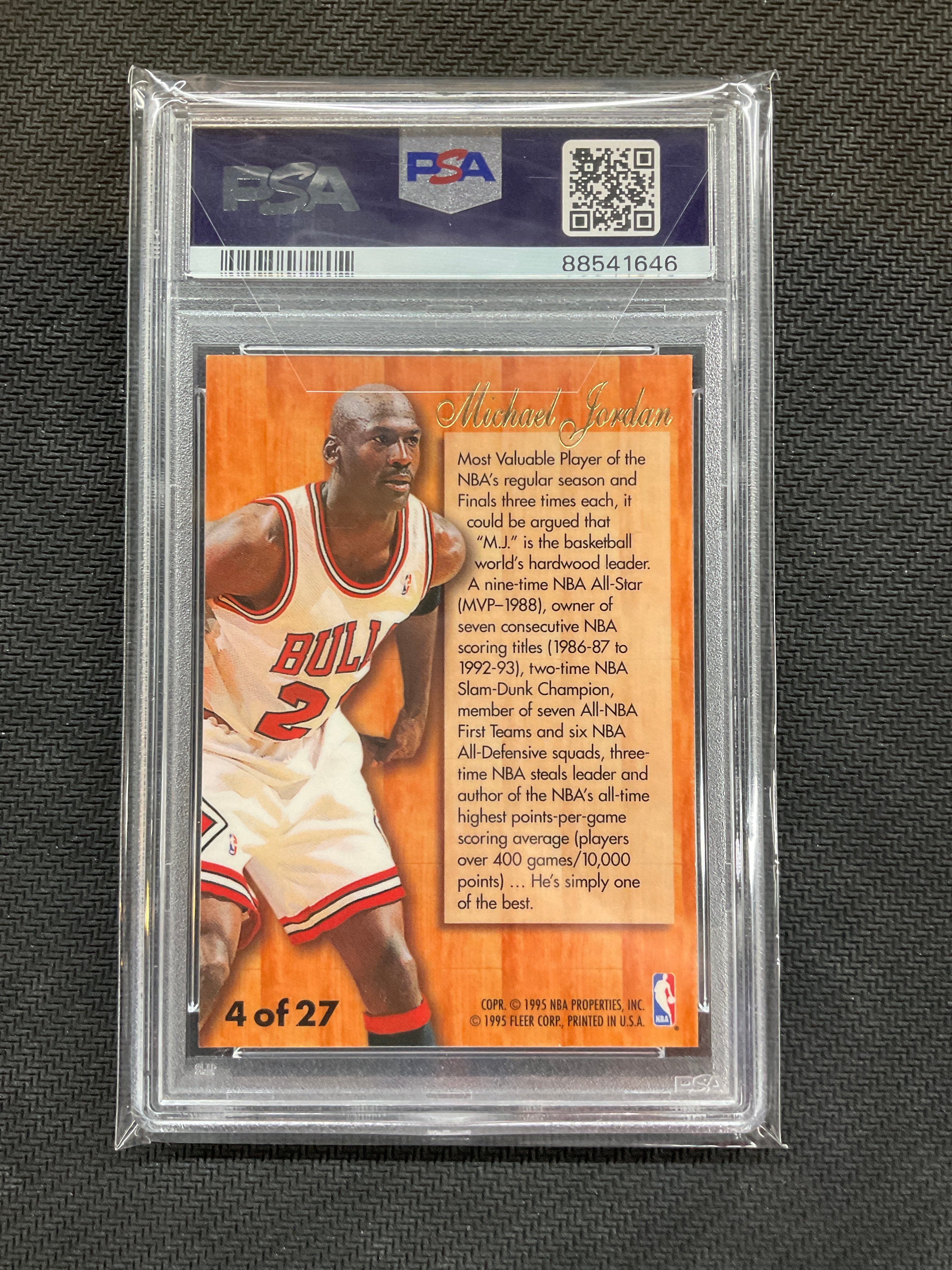 1995 Fleer Flair Michael Jordan Hardwood Leaders PSA 9 Bulls