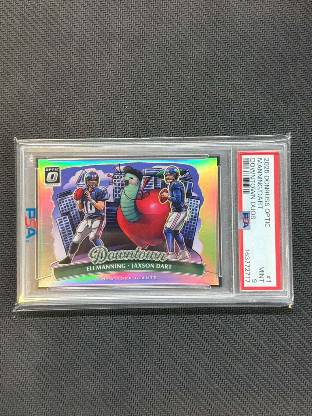 2025 Donruss Optic Eli Manning Jaxson Dart Downtown! Duos #1 PSA 9