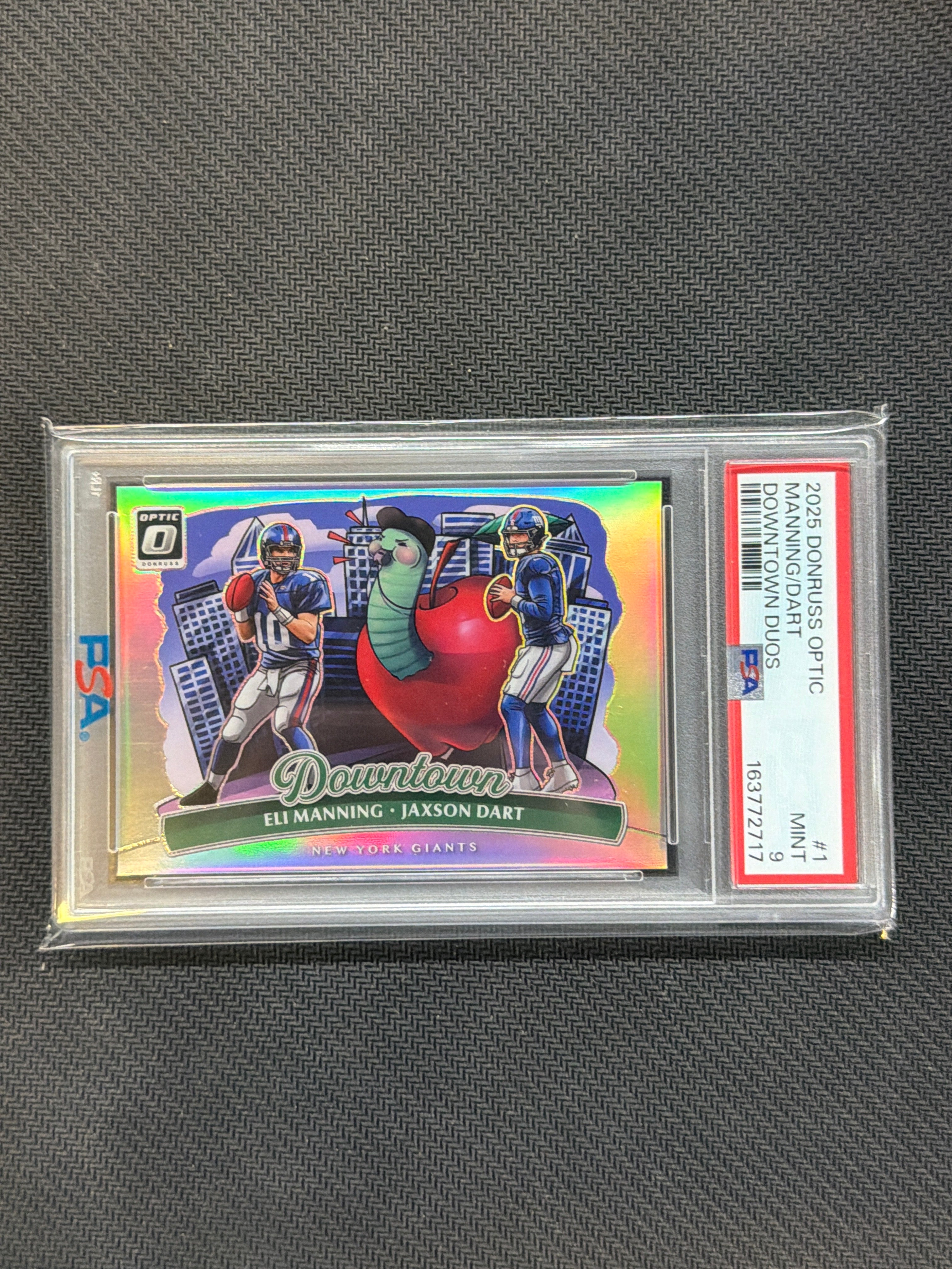 2025 Donruss Optic Eli Manning Jaxson Dart Downtown! Duos #1 PSA 9
