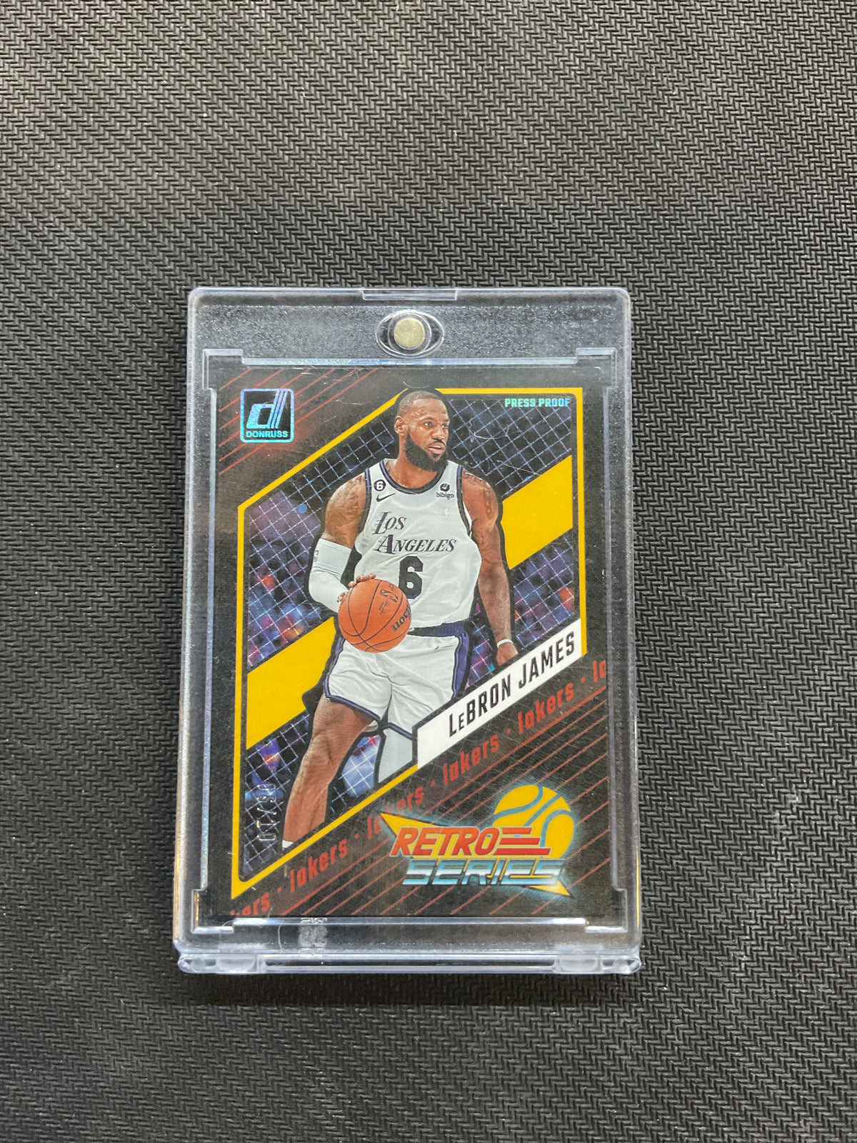 2023 Donruss Lebron James Retro Series Gold 6/10 Jersey Match Lakers