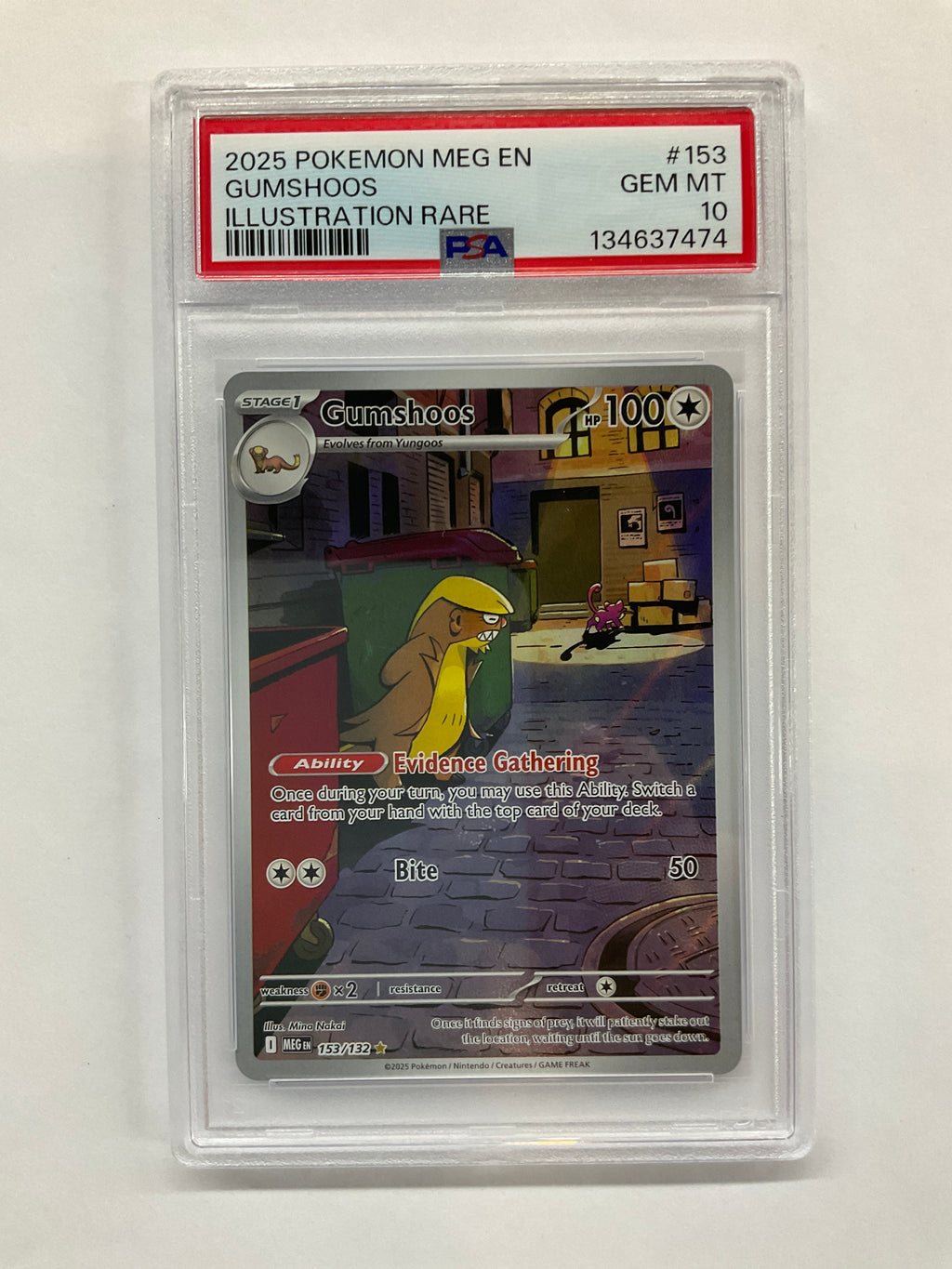2025 Pokemon Mega Evolution Gumshoos 153 PSA 10