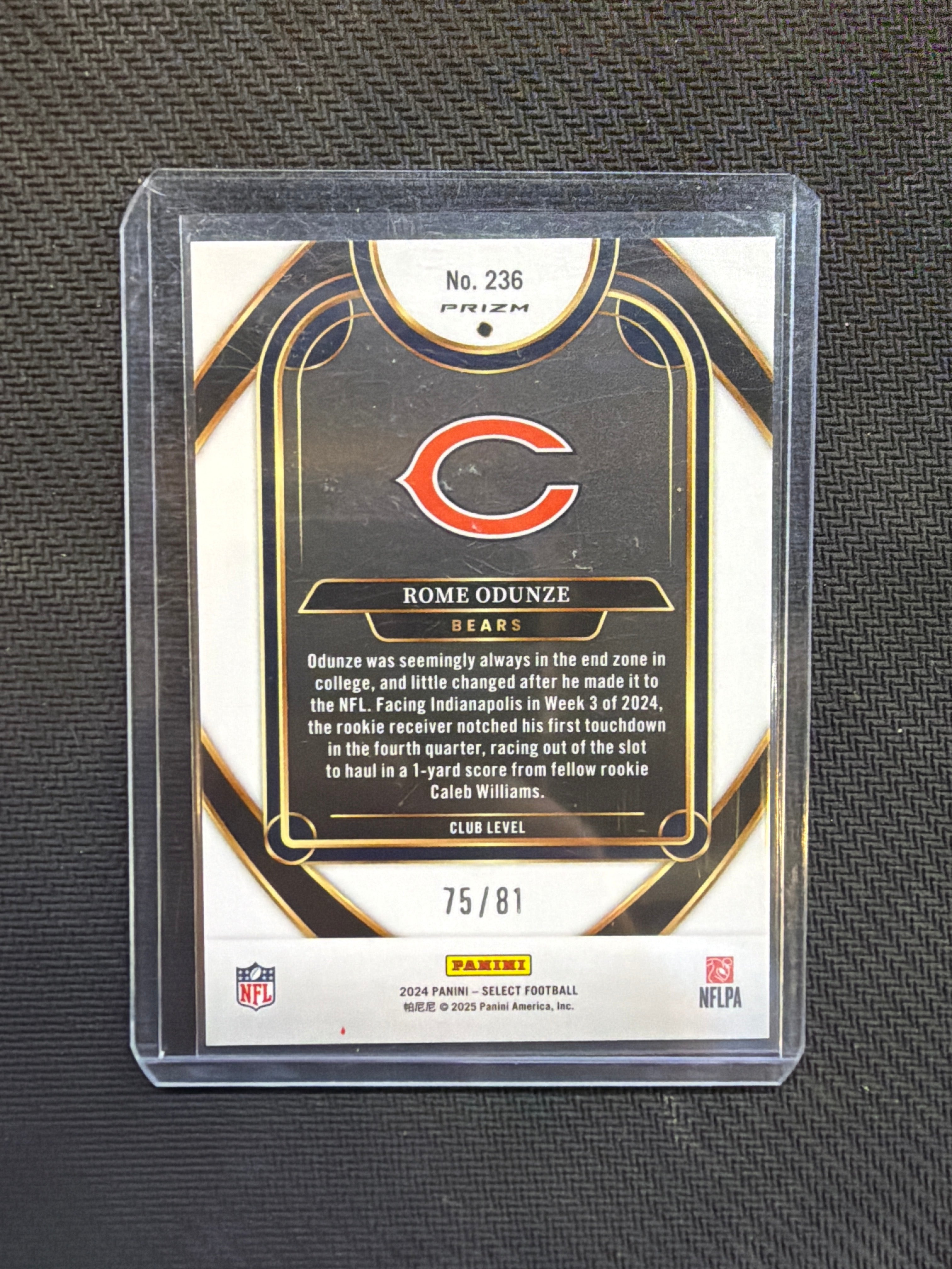 2024 Panini Select Rome Odunze Club Level Dragon Scale /81 Bears