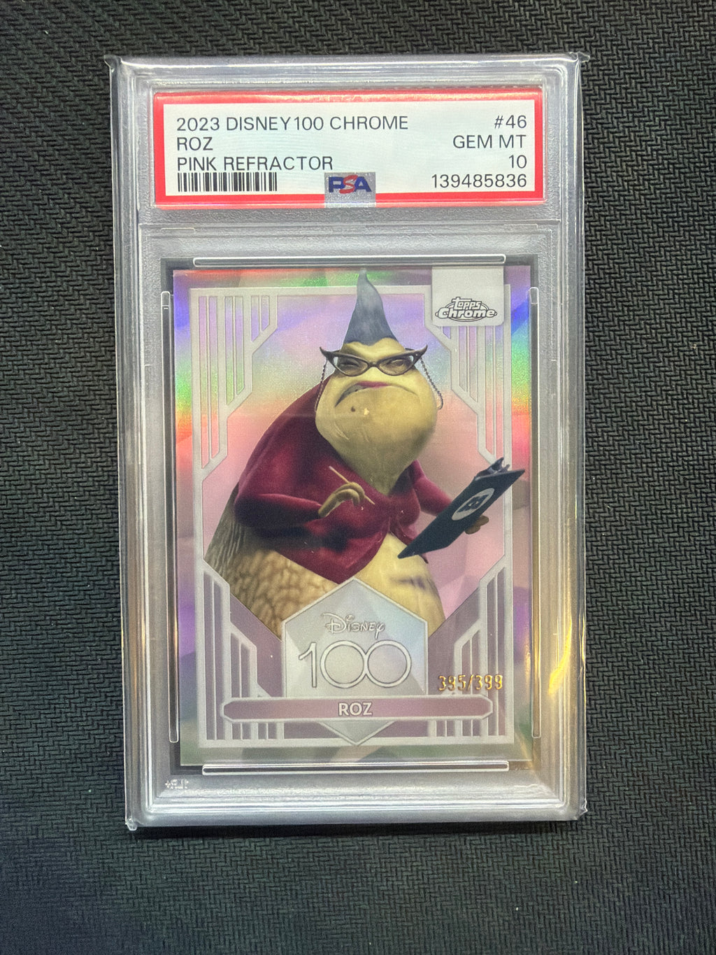 2023 Topps Chrome Disney 100 Roz Pink /399 PSA 10