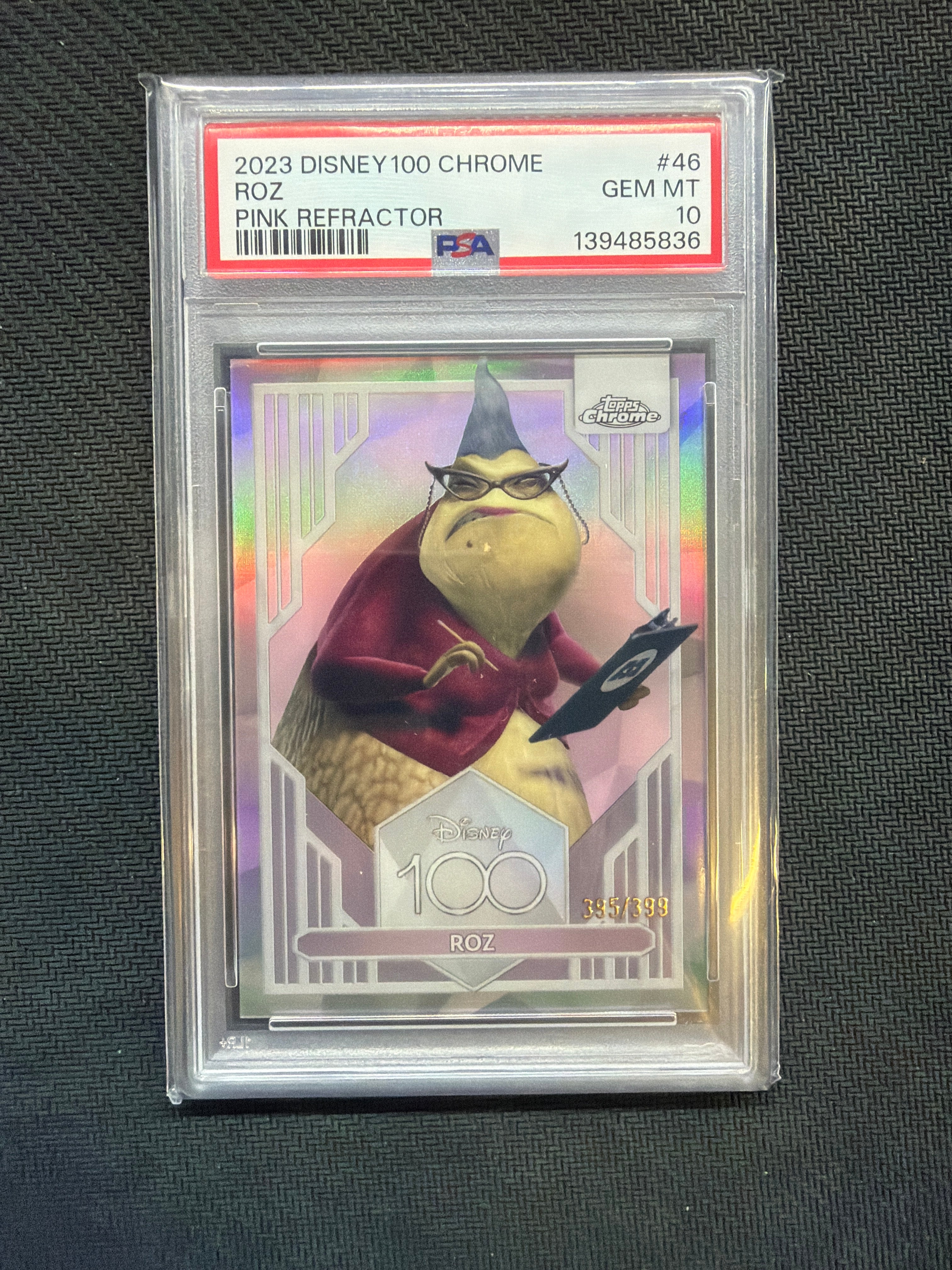 2023 Topps Chrome Disney 100 Roz Pink /399 PSA 10