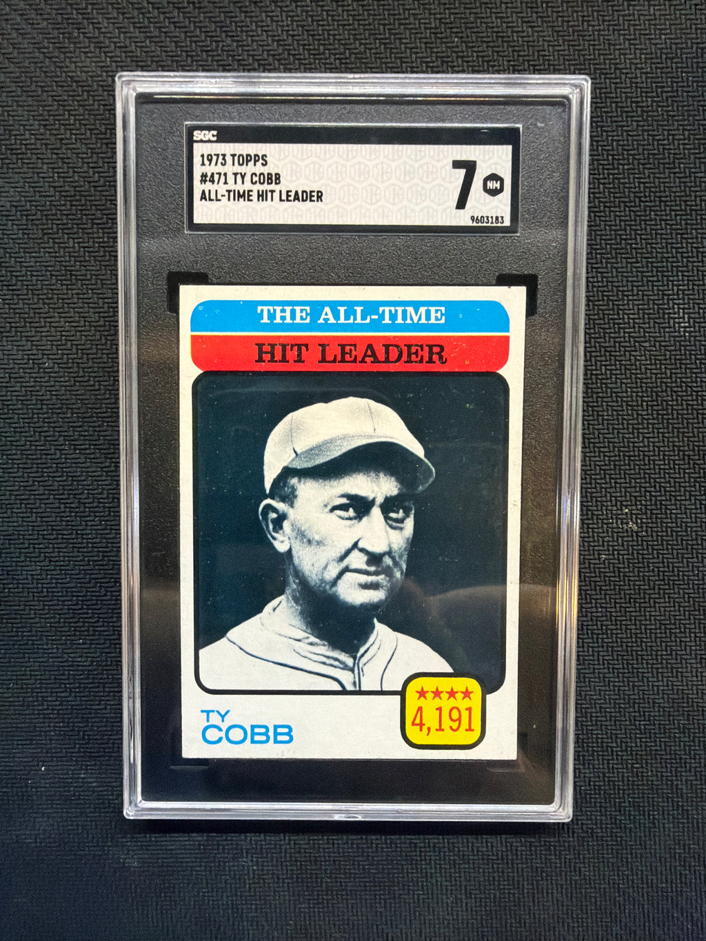 1973 Topps #471 Ty Cobb All-Time Hit SGC 7