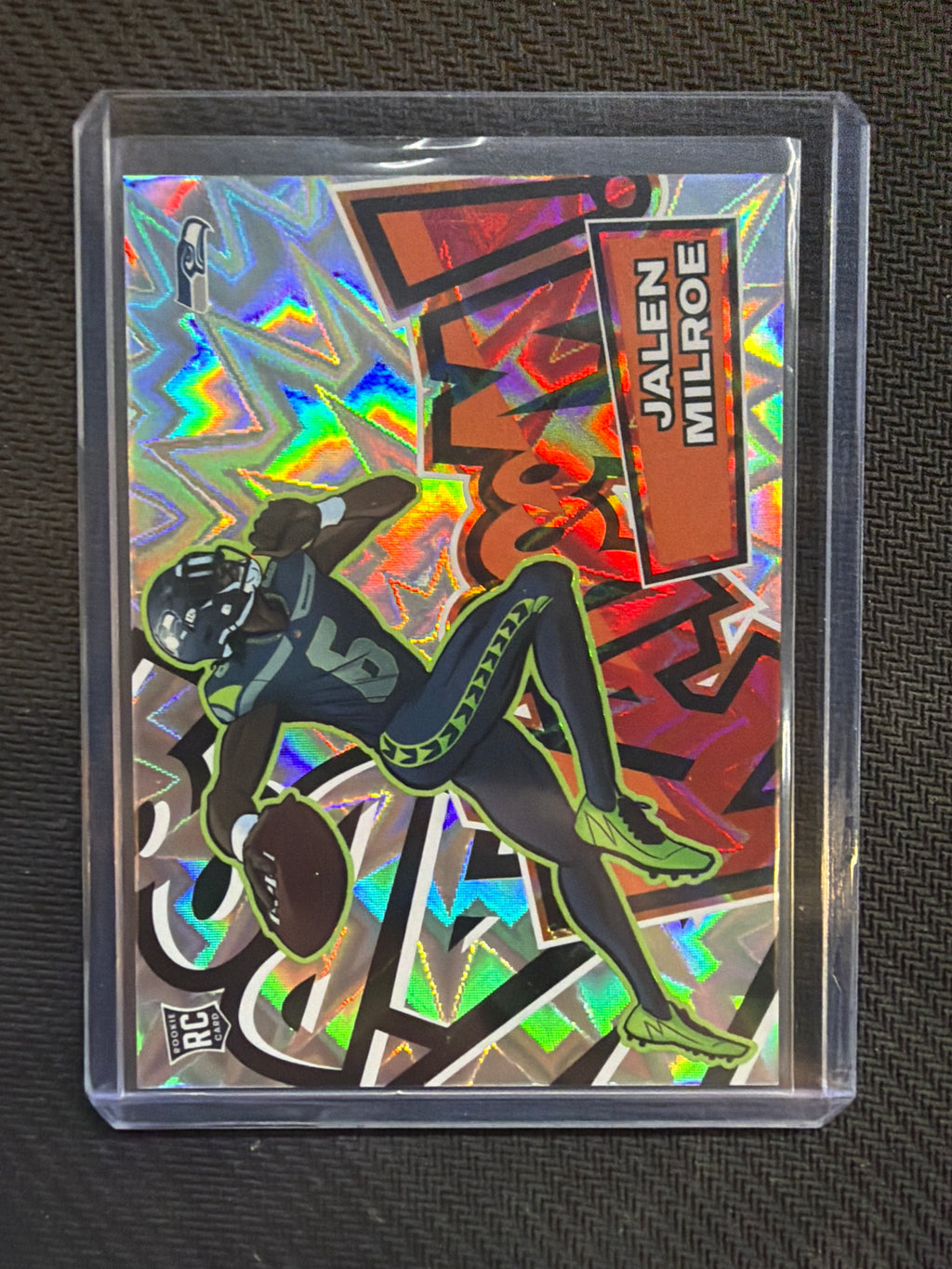 2025 Panini Absolute Jalen Milroe Kaboom! Horizontal Seahawks