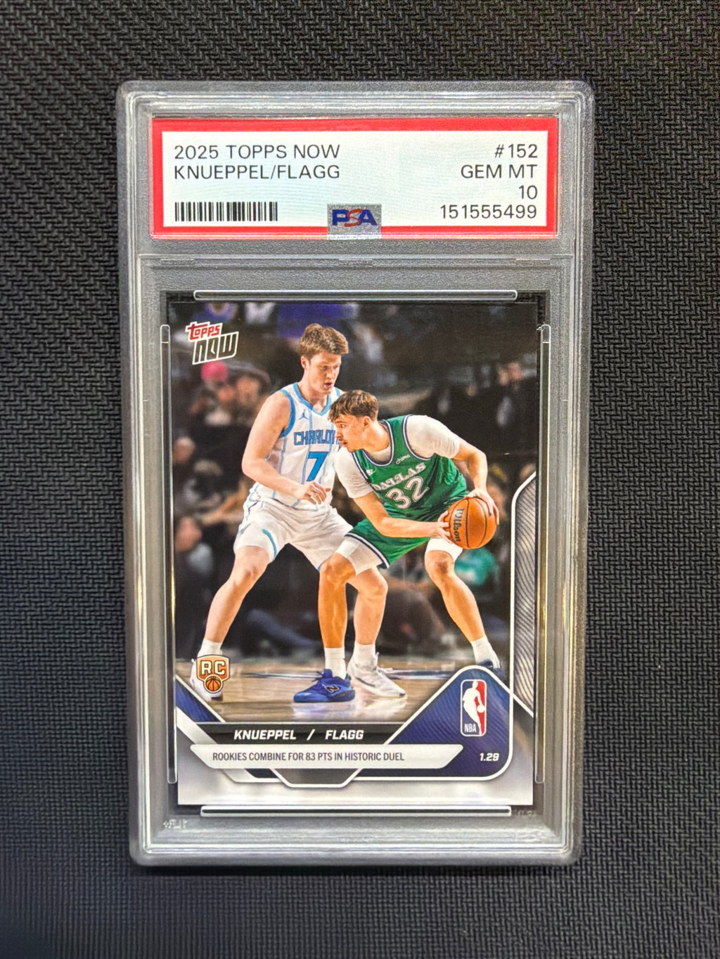 2025 Topps Now Cooper Flagg Kon Knueppel Rookie PSA 10 499