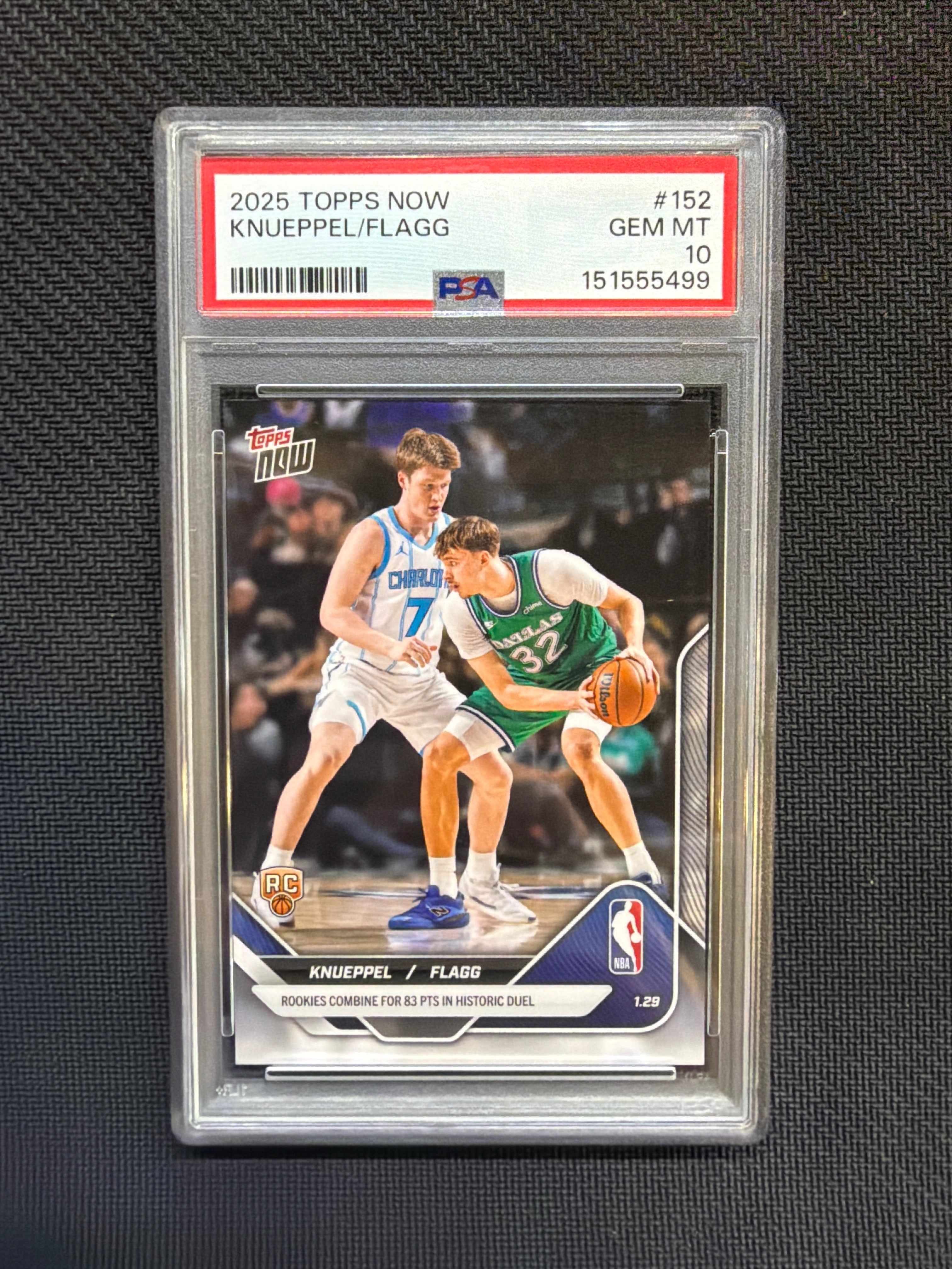 2025 Topps Now Cooper Flagg Kon Knueppel Rookie PSA 10 499