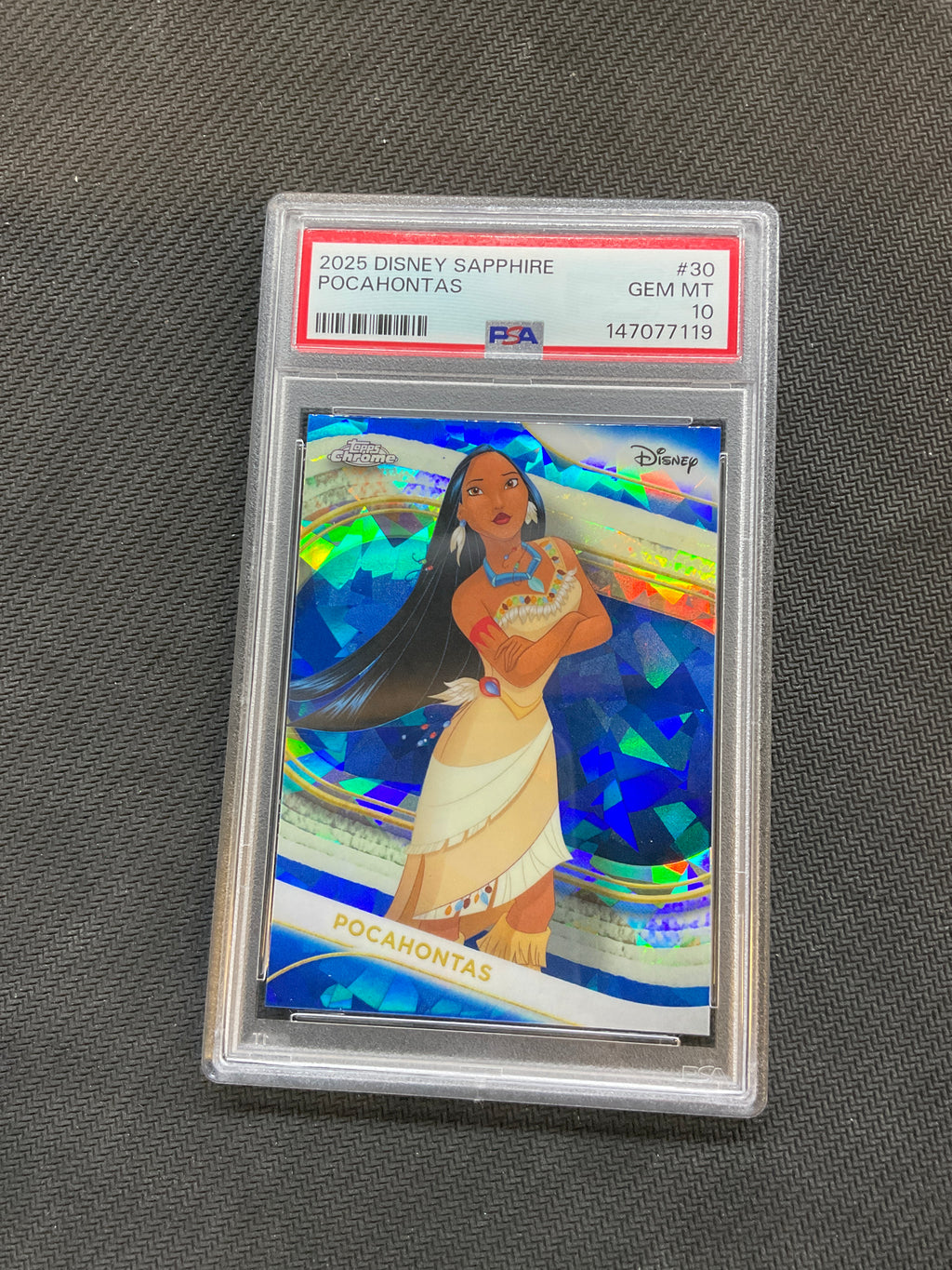 2025 Topps Chrome Disney Sapphire Pocahontas PSA 10 119