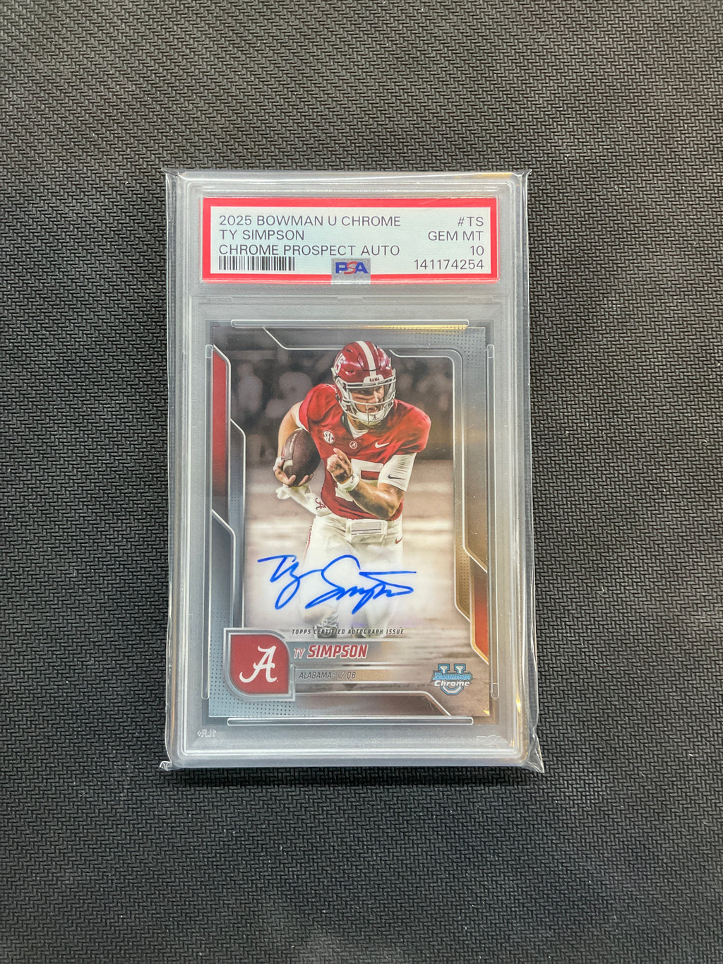 2025 Bowman U Chrome Ty Simpson Rookie Auto PSA 10 Alabama 254