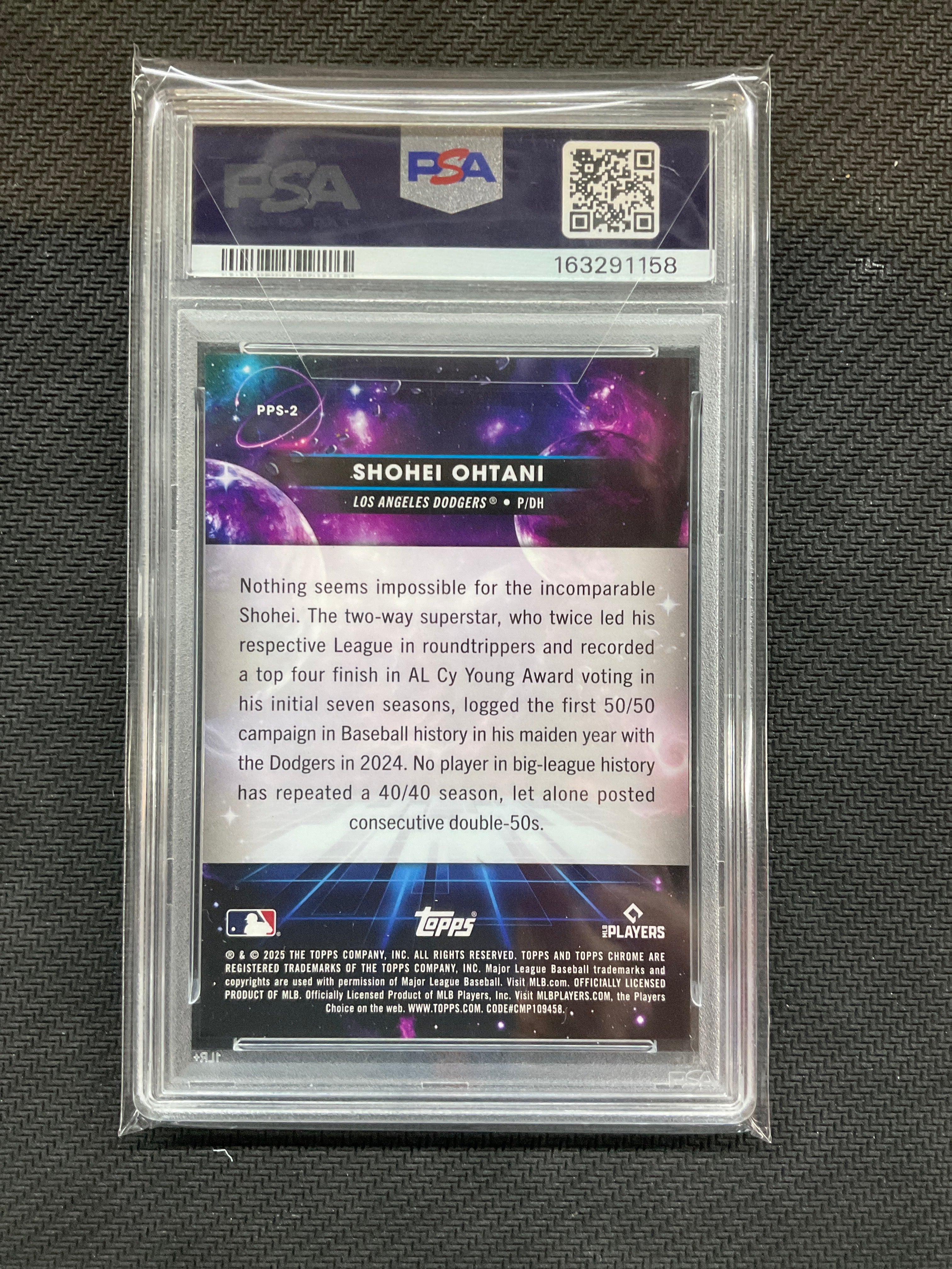 2025 Topps Chrome Shohei Ohtani Planetary Pursuit Sun PSA 1s0 158