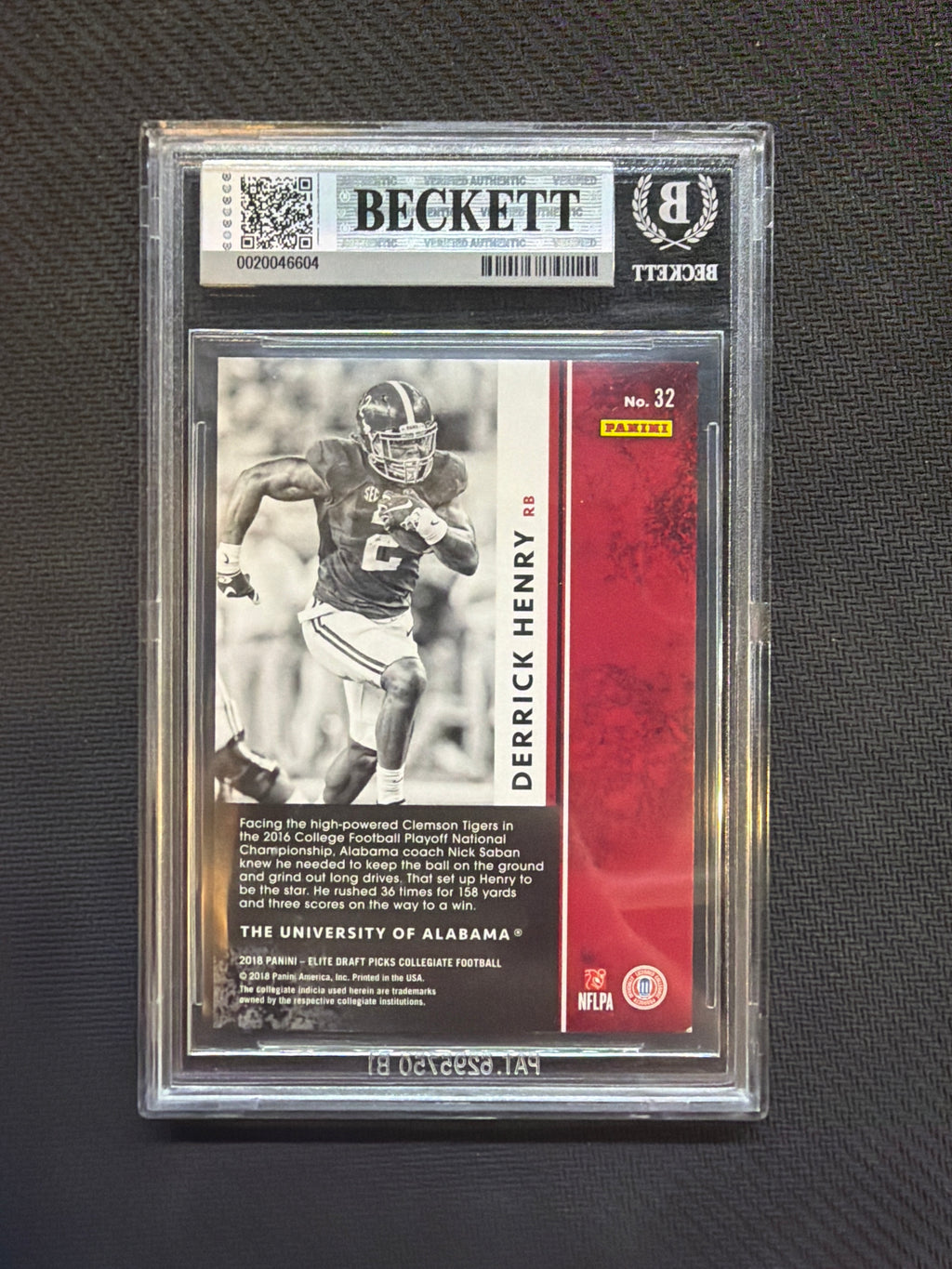 2018 Elite Draft Picks Derrick Henry Purple /99 BGS 8.5 Alabama