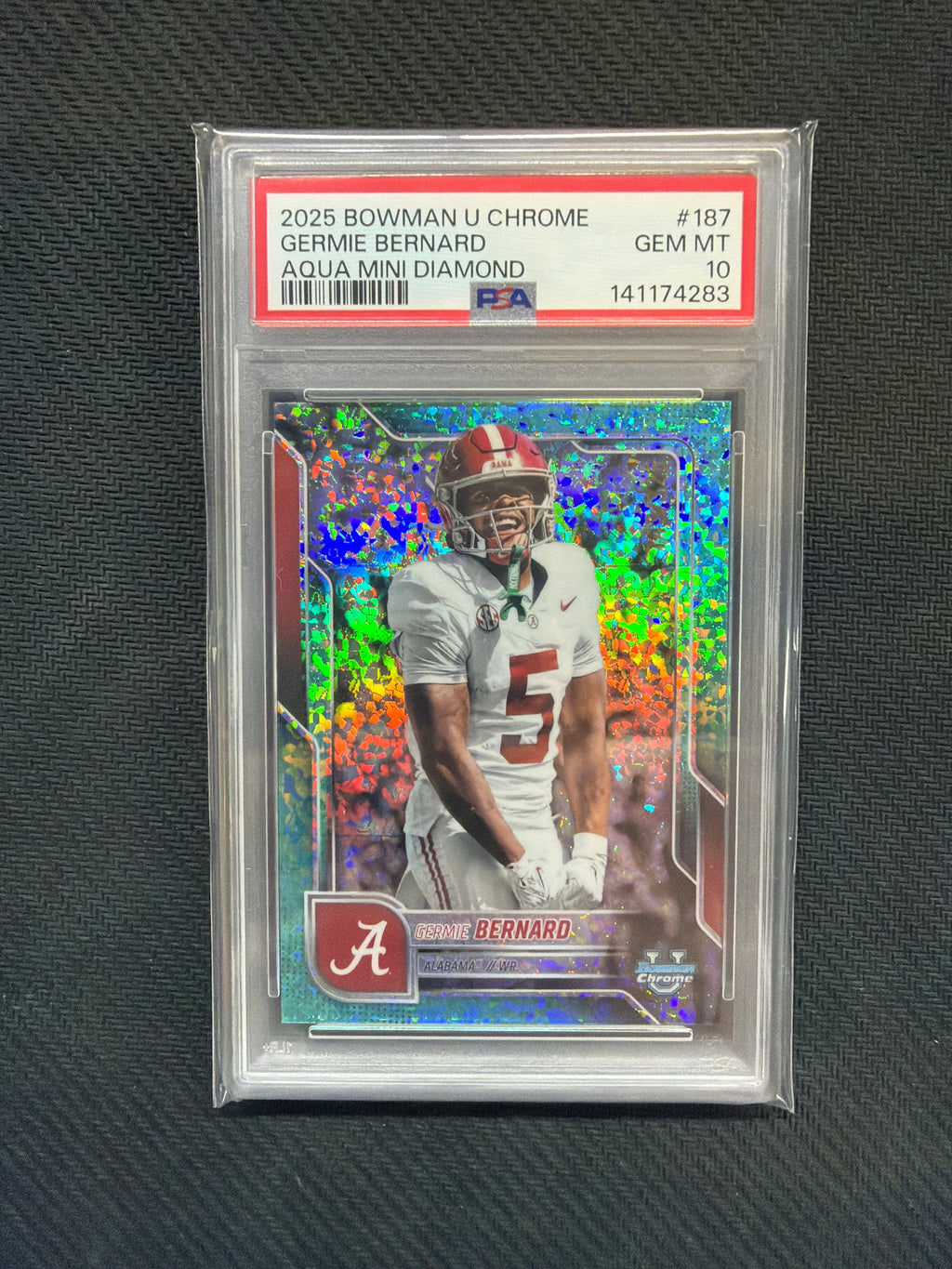 2025 Bowman U Chrome Germie Bernard Aqua Mini /325 PSA 10 Alabama