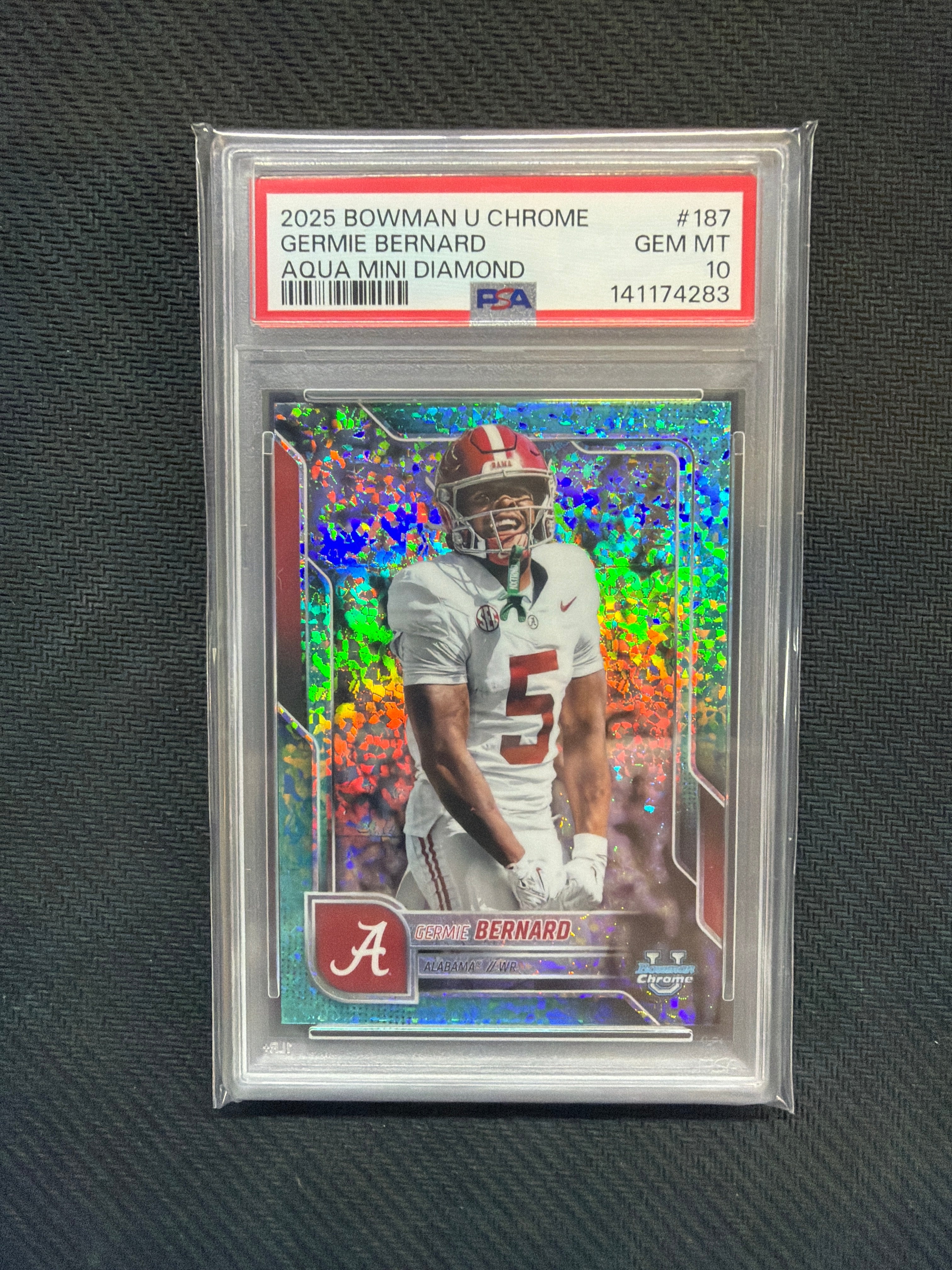 2025 Bowman U Chrome Germie Bernard Aqua Mini /325 PSA 10 Alabama