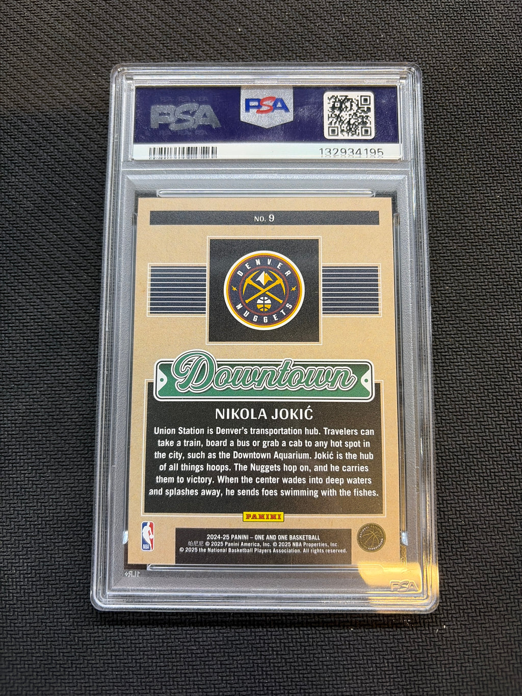 2024 Panini One And One Nikola Jokic Downtown PSA 10 Nuggets