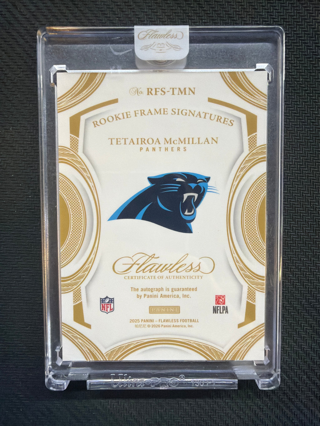 2025 Panini Flawless Rookie Frame Signatures Tetairoa McMillan Auto /25 Panthers