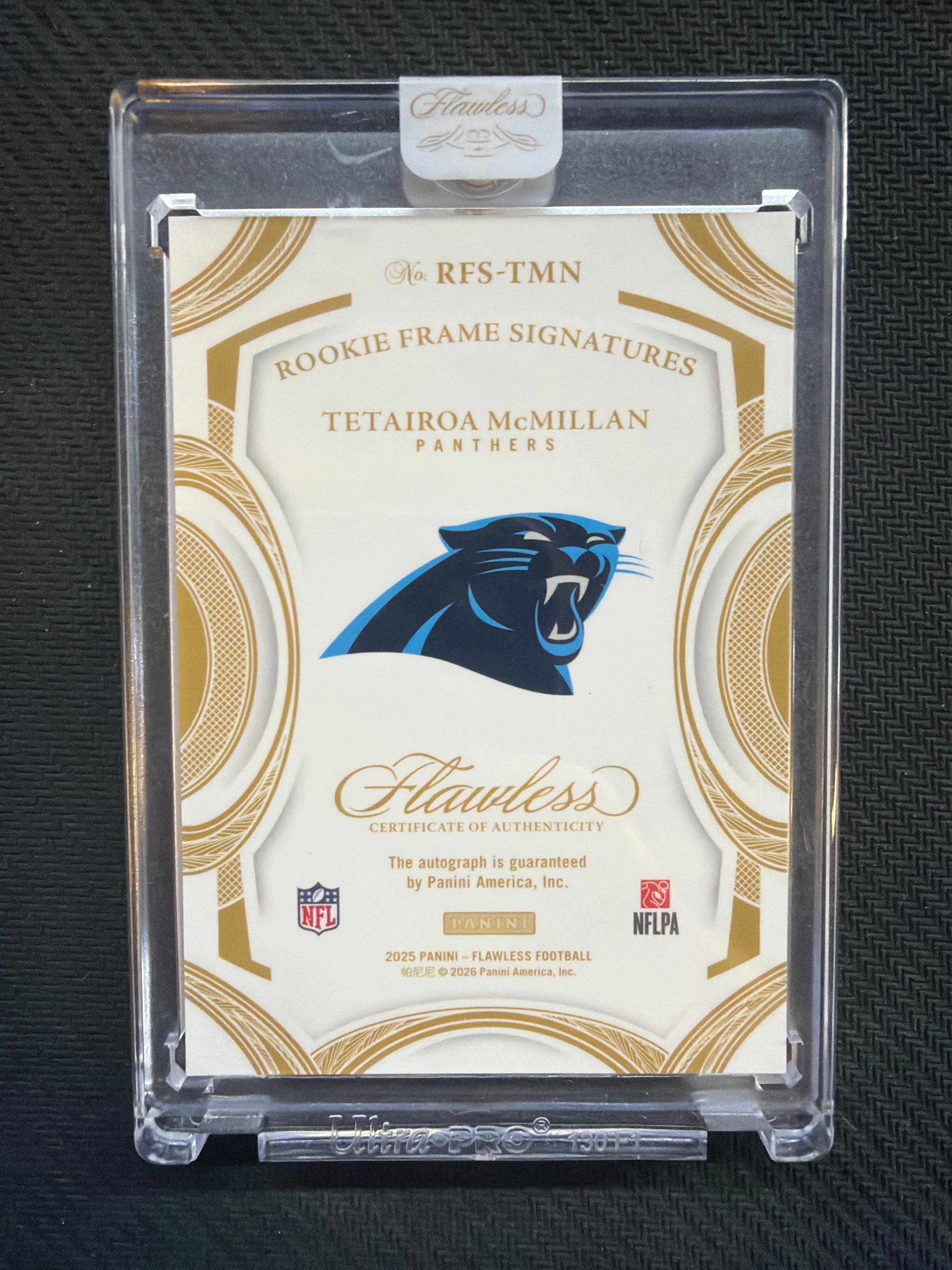 2025 Panini Flawless Rookie Frame Signatures Tetairoa McMillan Auto /25 Panthers