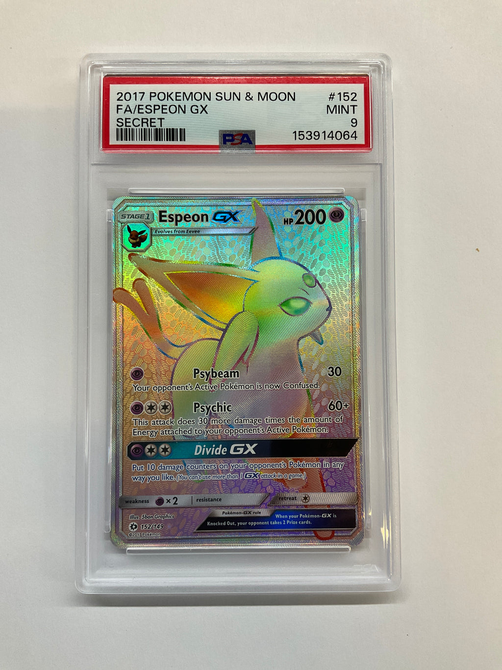 2017 Pokemon Sun & Moon Espeon GX 152 PSA 9
