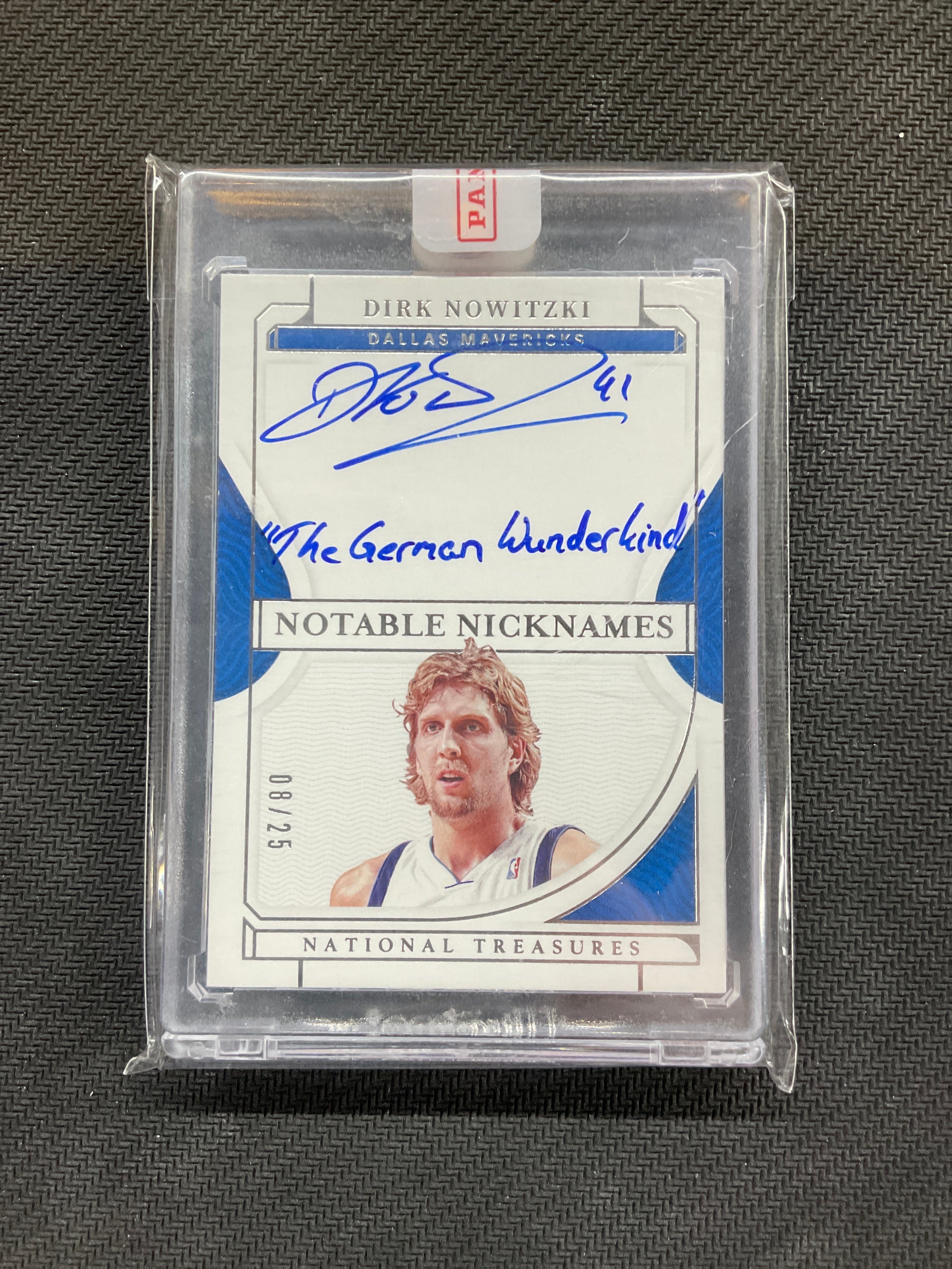 2022 National Treasures Dirk Nowitzki Notable Nicknames Auto /25 Mavs