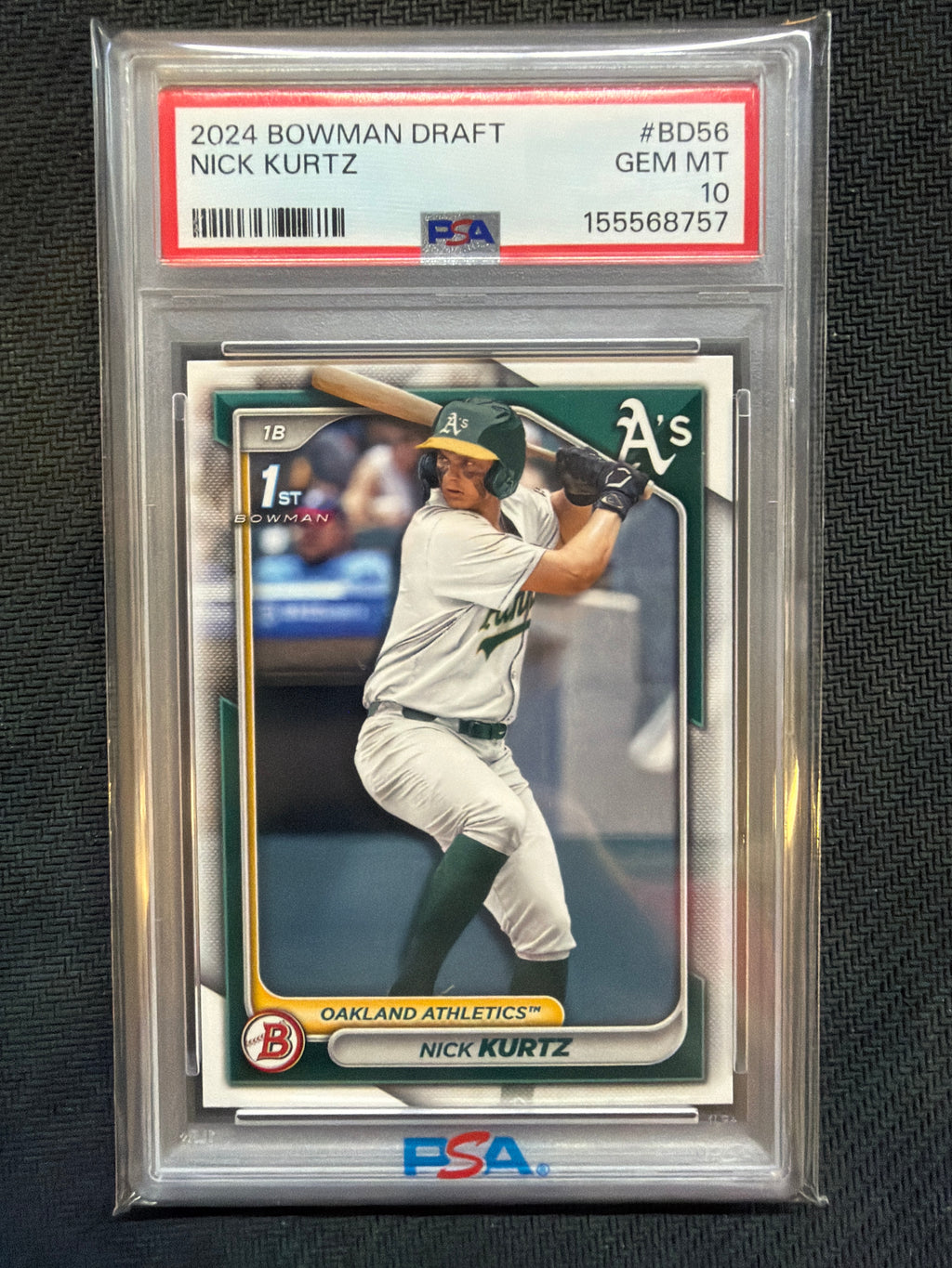 2024 Bowman Draft Nick Kurtz #BD56 PSA 10 A's 757